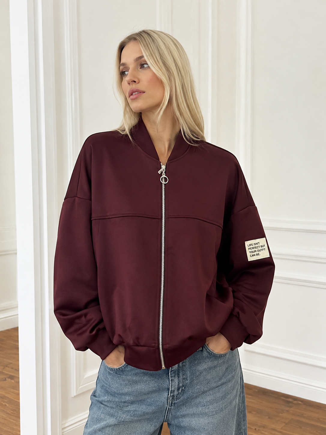 Oversize-Sweatshirt mit Halbrolkragen