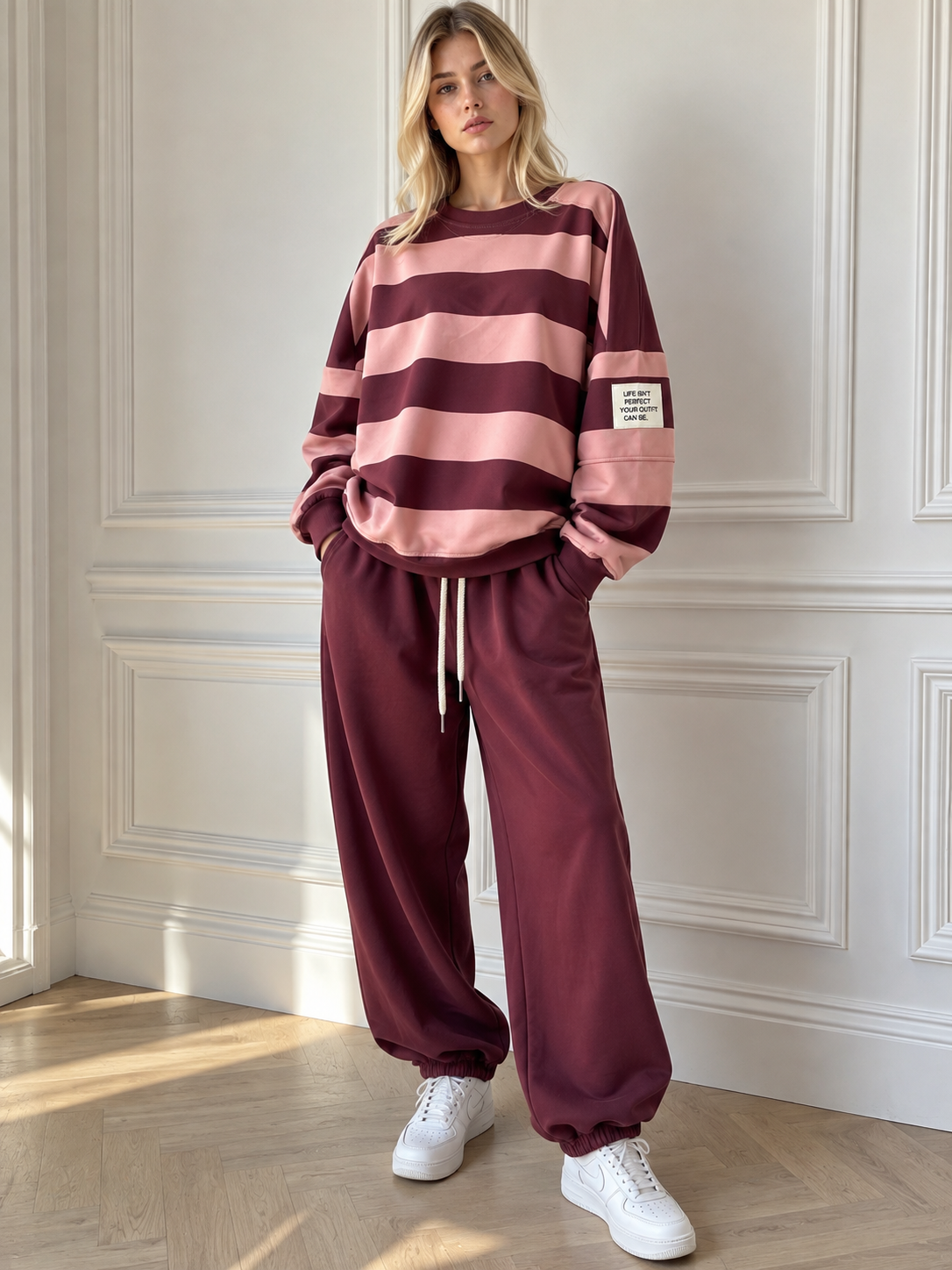 Oversize-Set mit Streifen