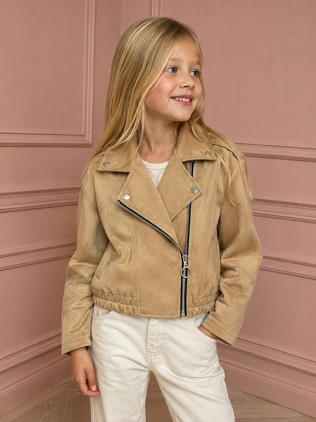 Bikerjacke mit Klappenkragen