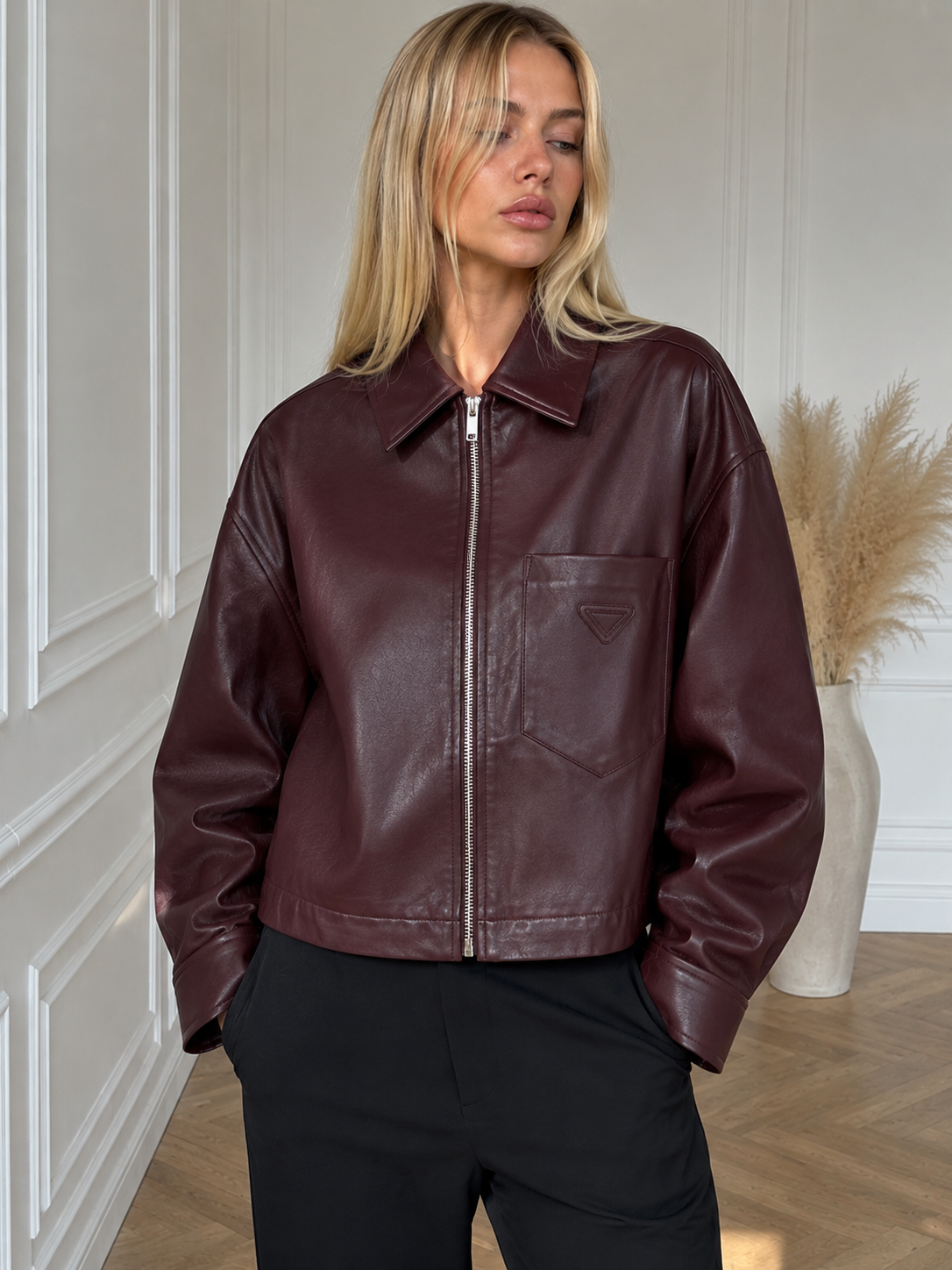 Oversize Jacke mit Hemdkragen