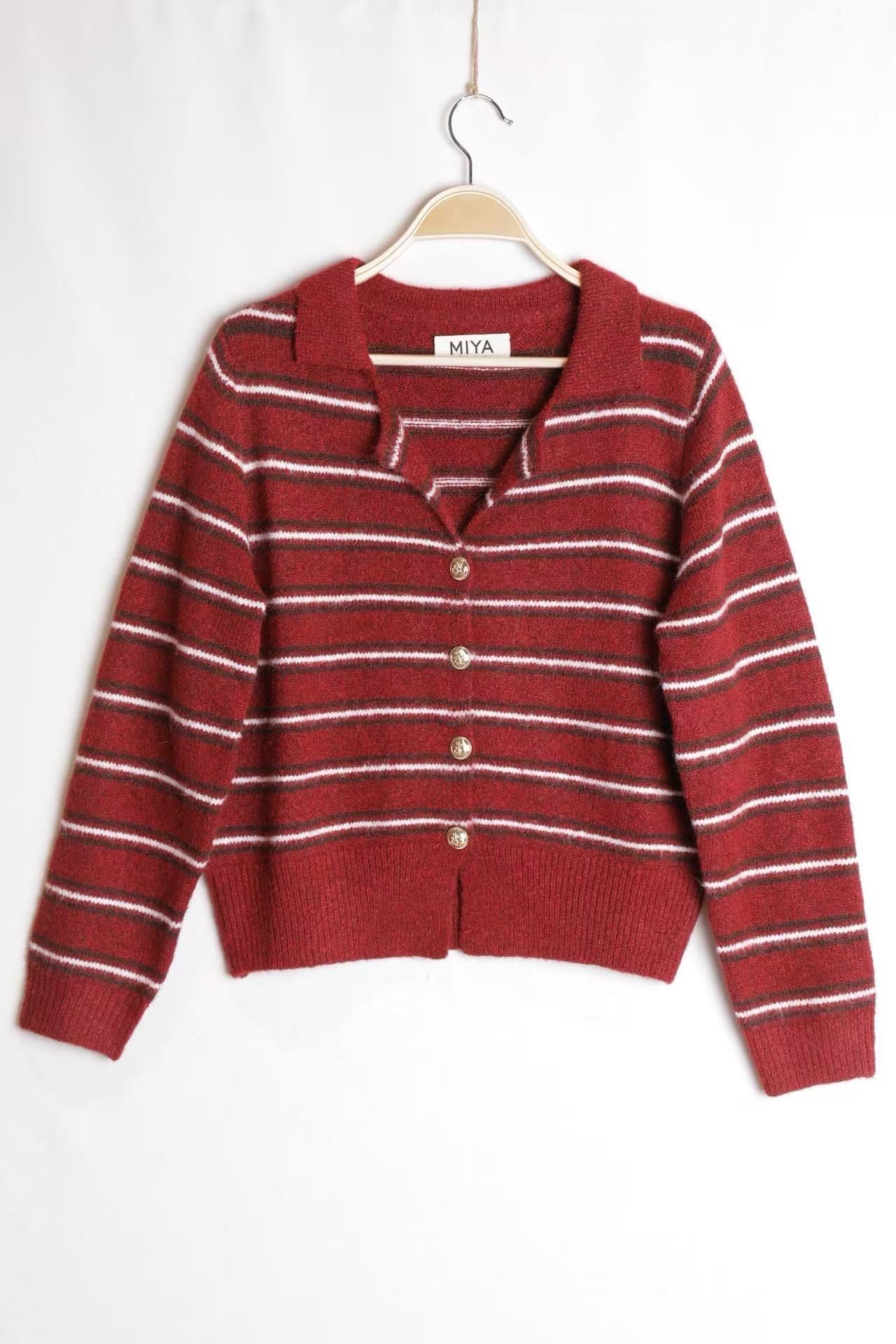 Cardigan mit Polo‑Kragen