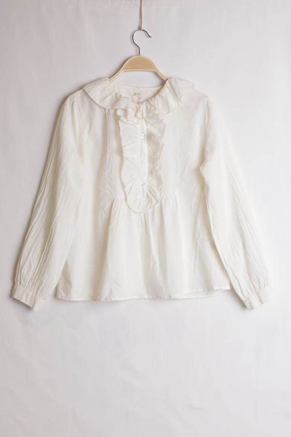A-Linien-Bluse mit Rüschengarnitur