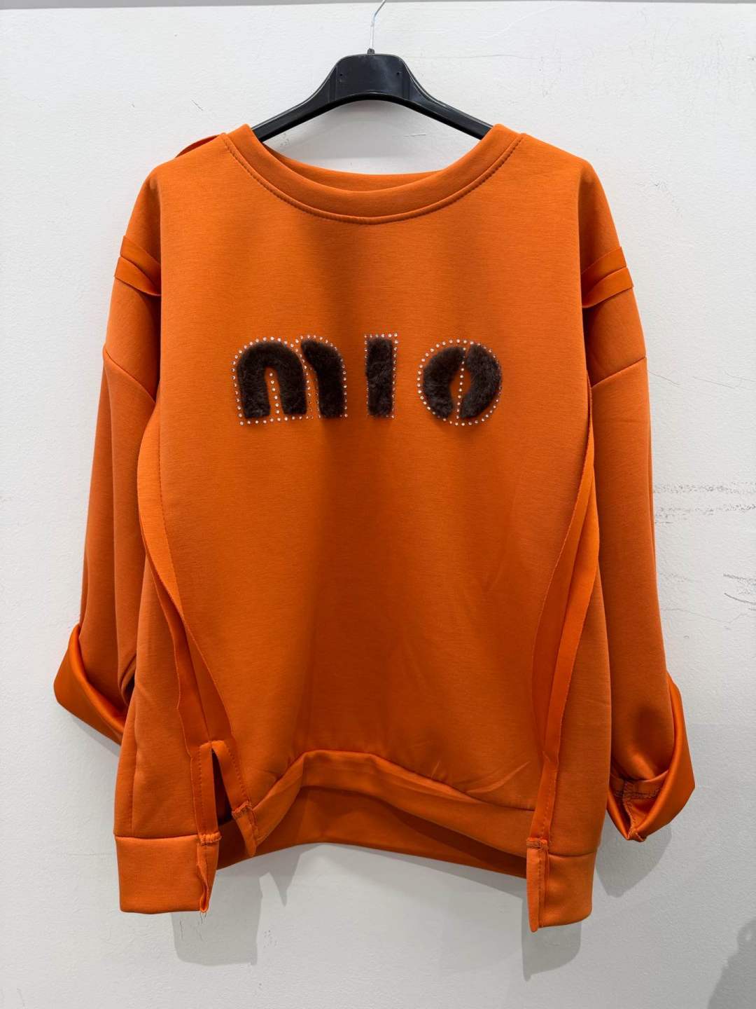 Oversize-Sweatshirt mit Schmuckvernietung