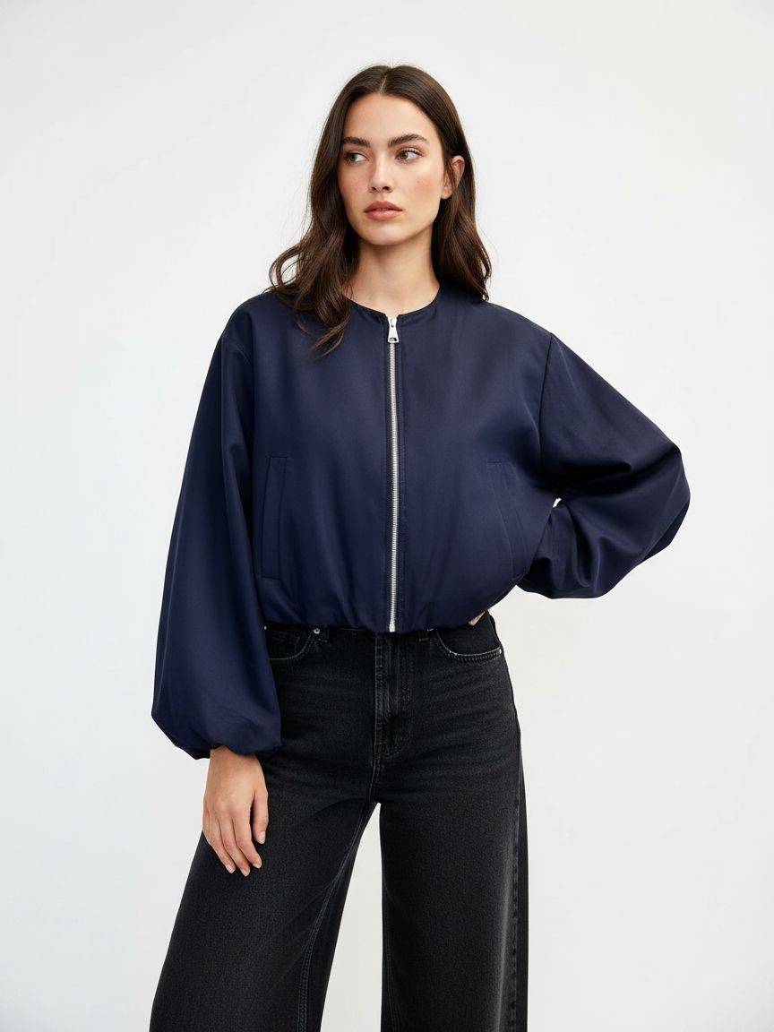 Bomberjacke mit Puffärmeln
