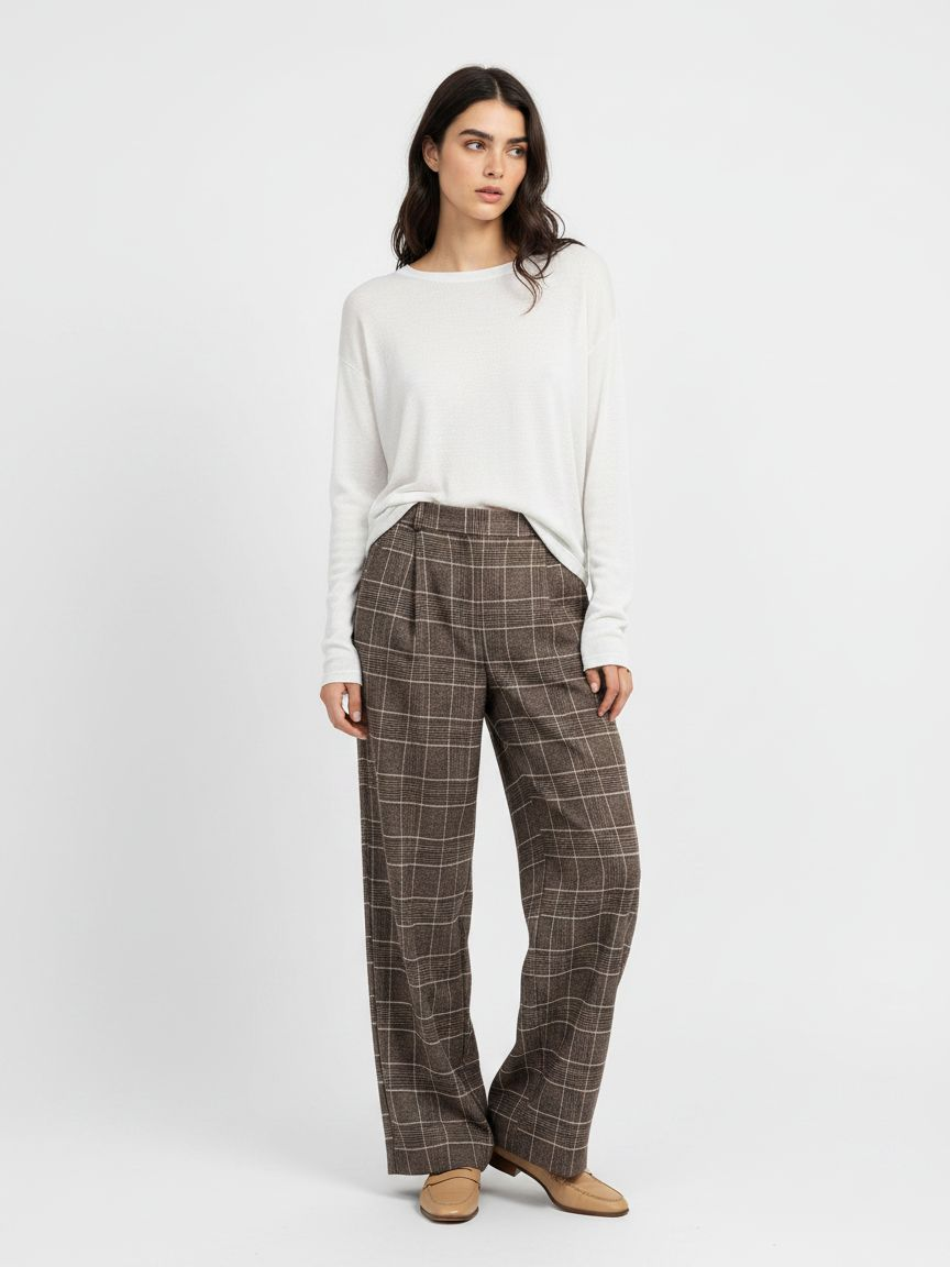 Wide-Leg-Hose mit Falten