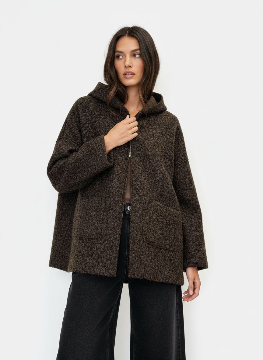 Oversize-Jacke mit Kapuze