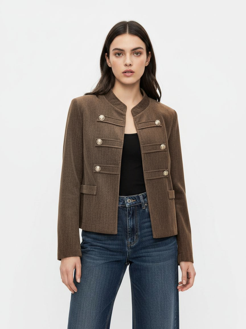 Kurze Jacke mit Stehkragen
