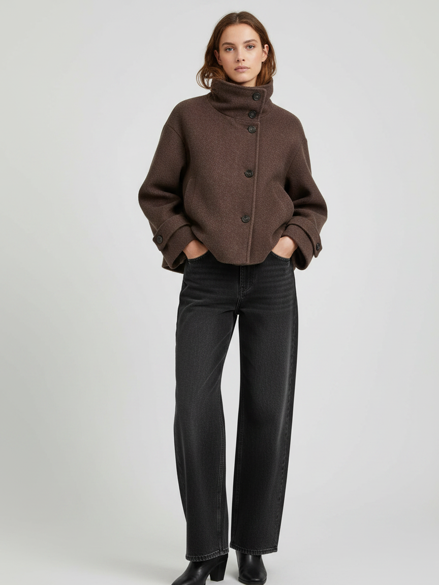 Oversized-Jacke mit Stehkragen