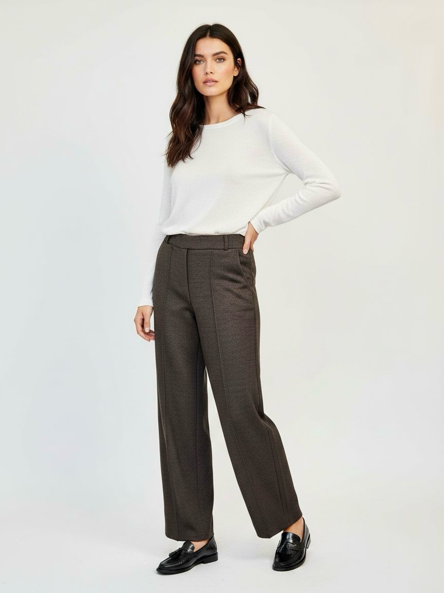 Hose mit Geradem Schnitt und Hohem Bund