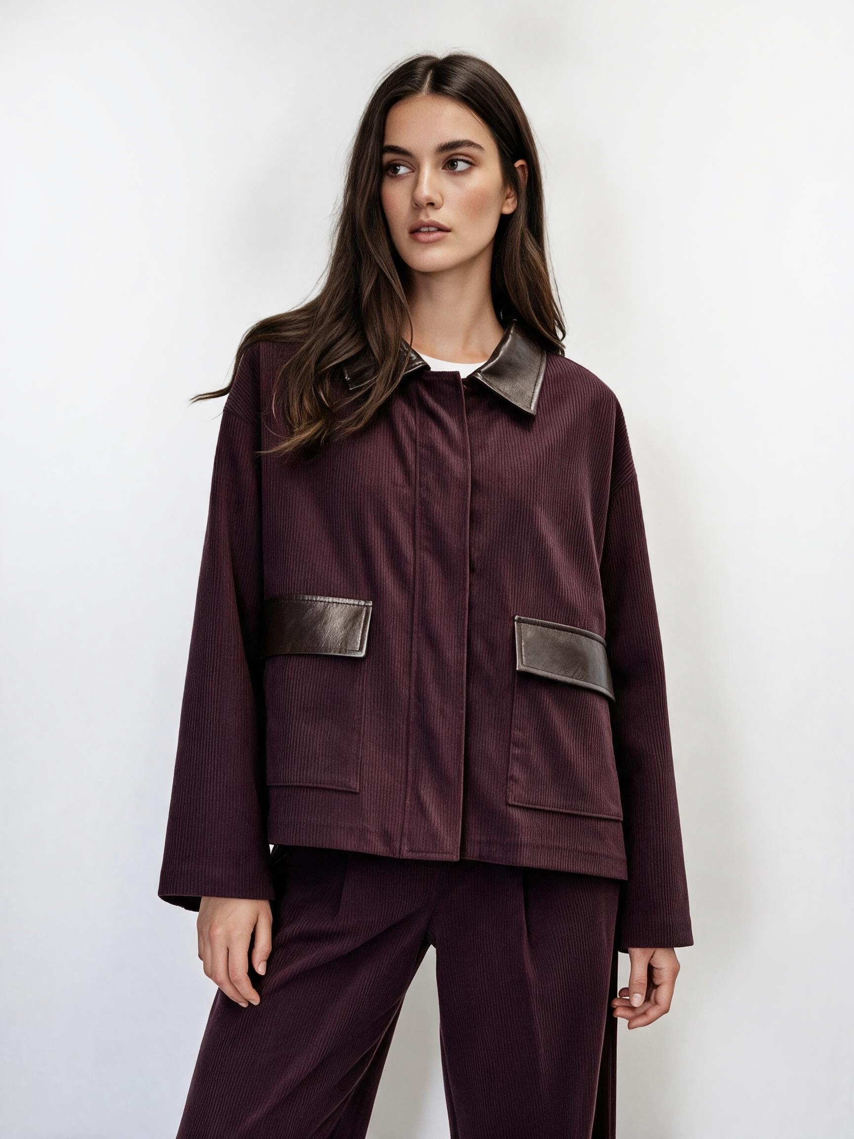 Lockere Jacke mit Hemdkragen