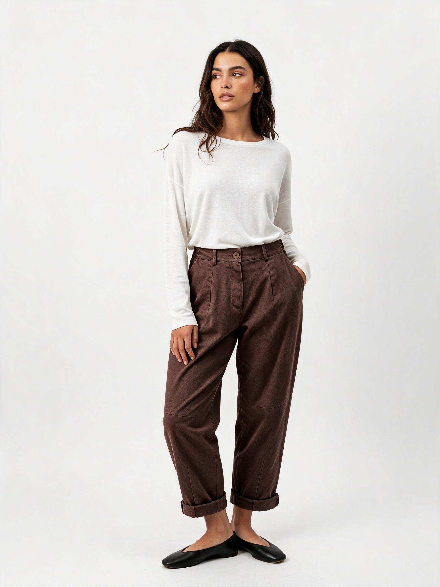 Gerade Hose mit hohem Bund
