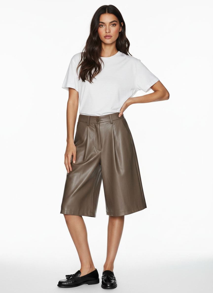 Bermuda-Shorts mit hoher Taille