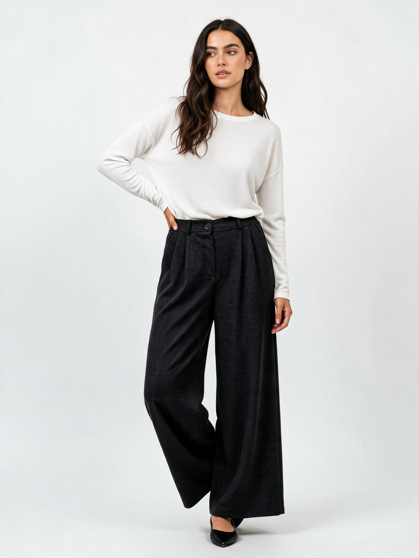 Weite Hose mit Hohem Bund