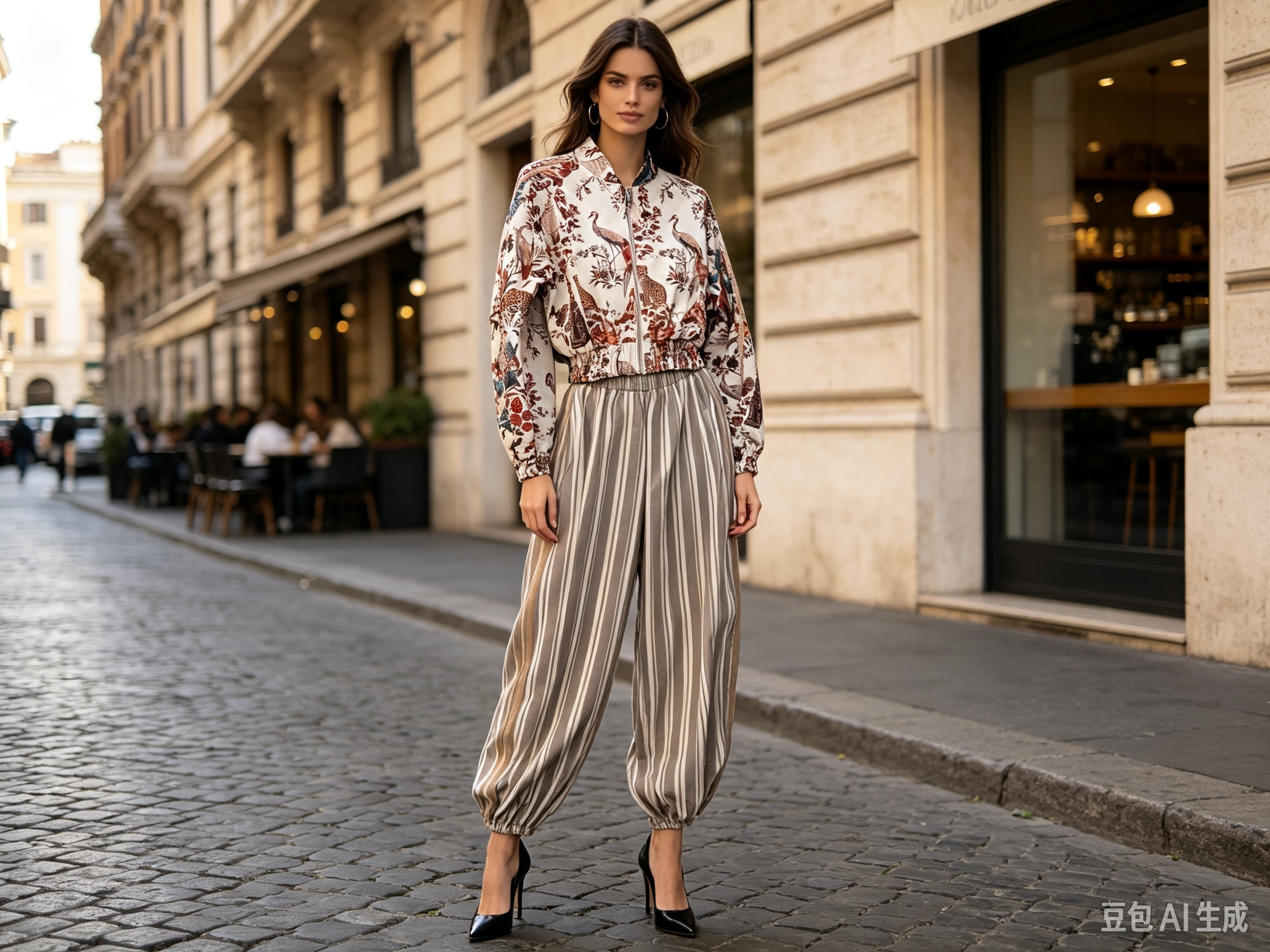 Cropped-Jacke mit Stehkragen