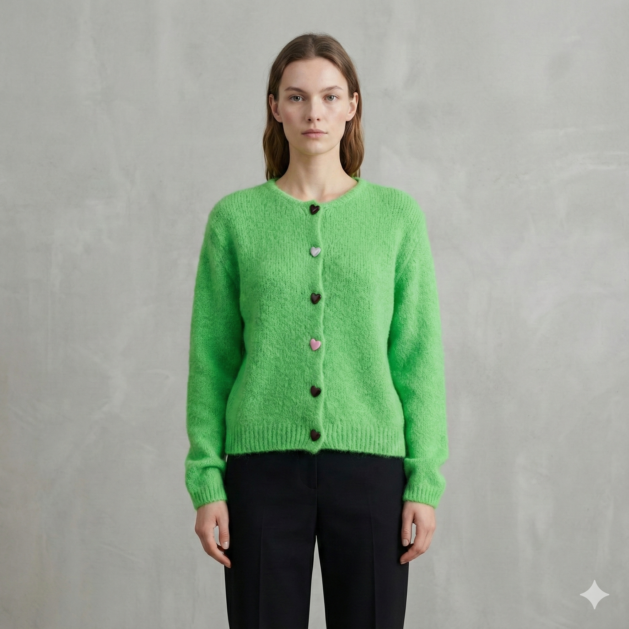 Flauschiger Cardigan mit Knöpfen