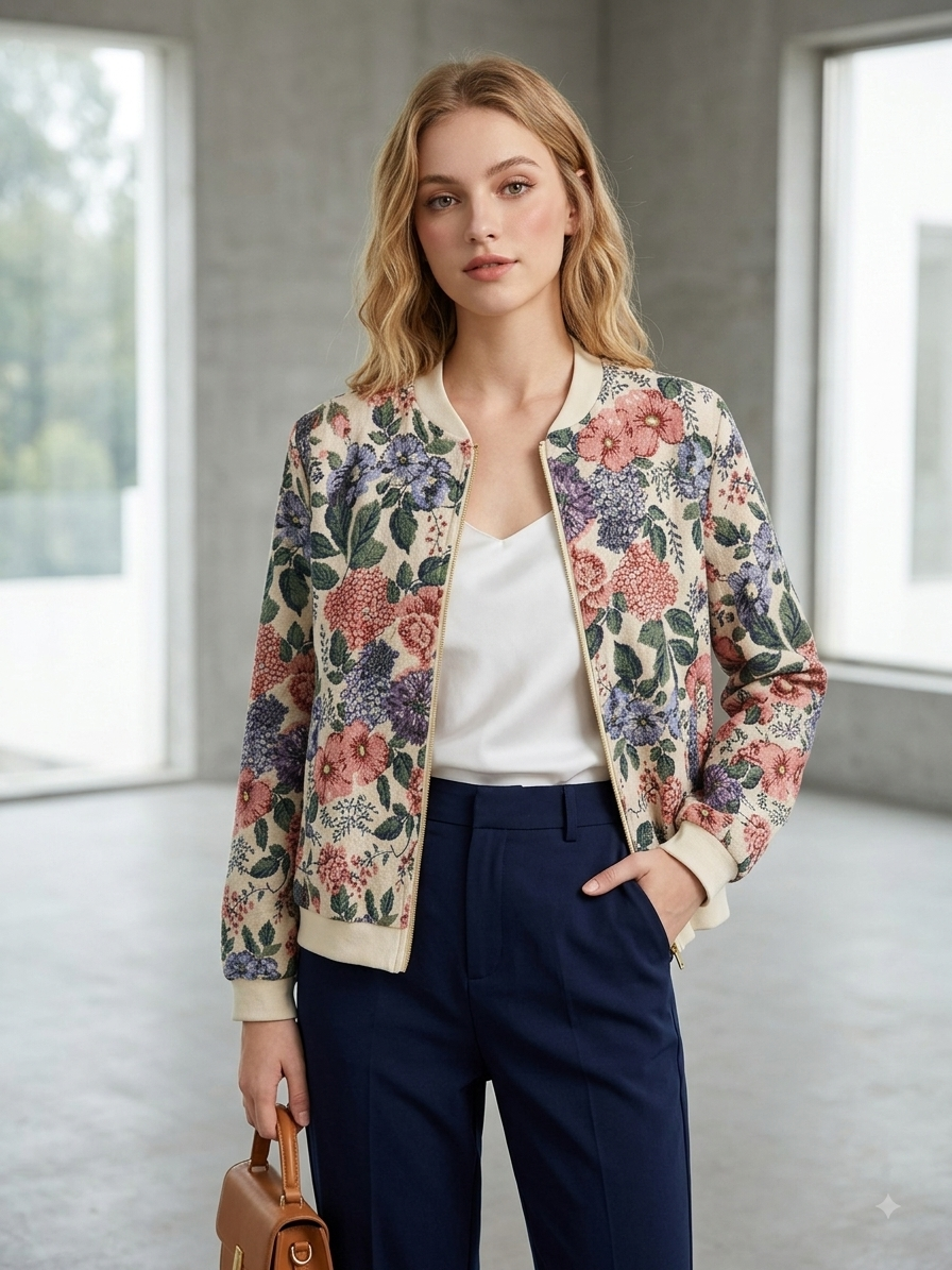 Bomberjacke mit Blumenprint