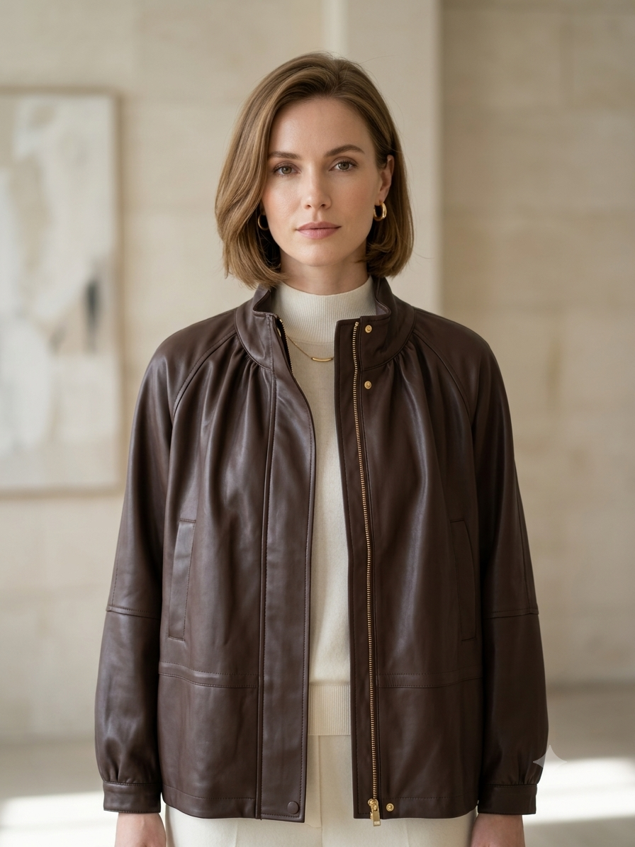 Lockere Jacke mit Stehkragen