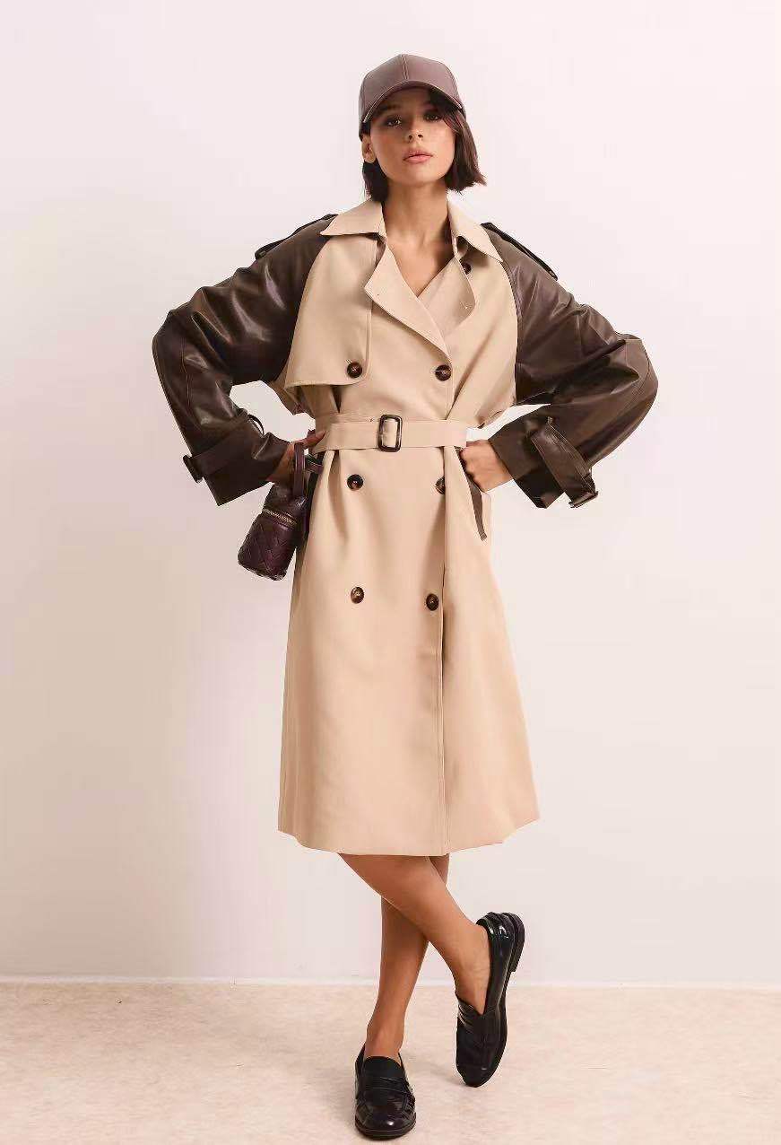 Midi Doppelreihiger Trenchcoat