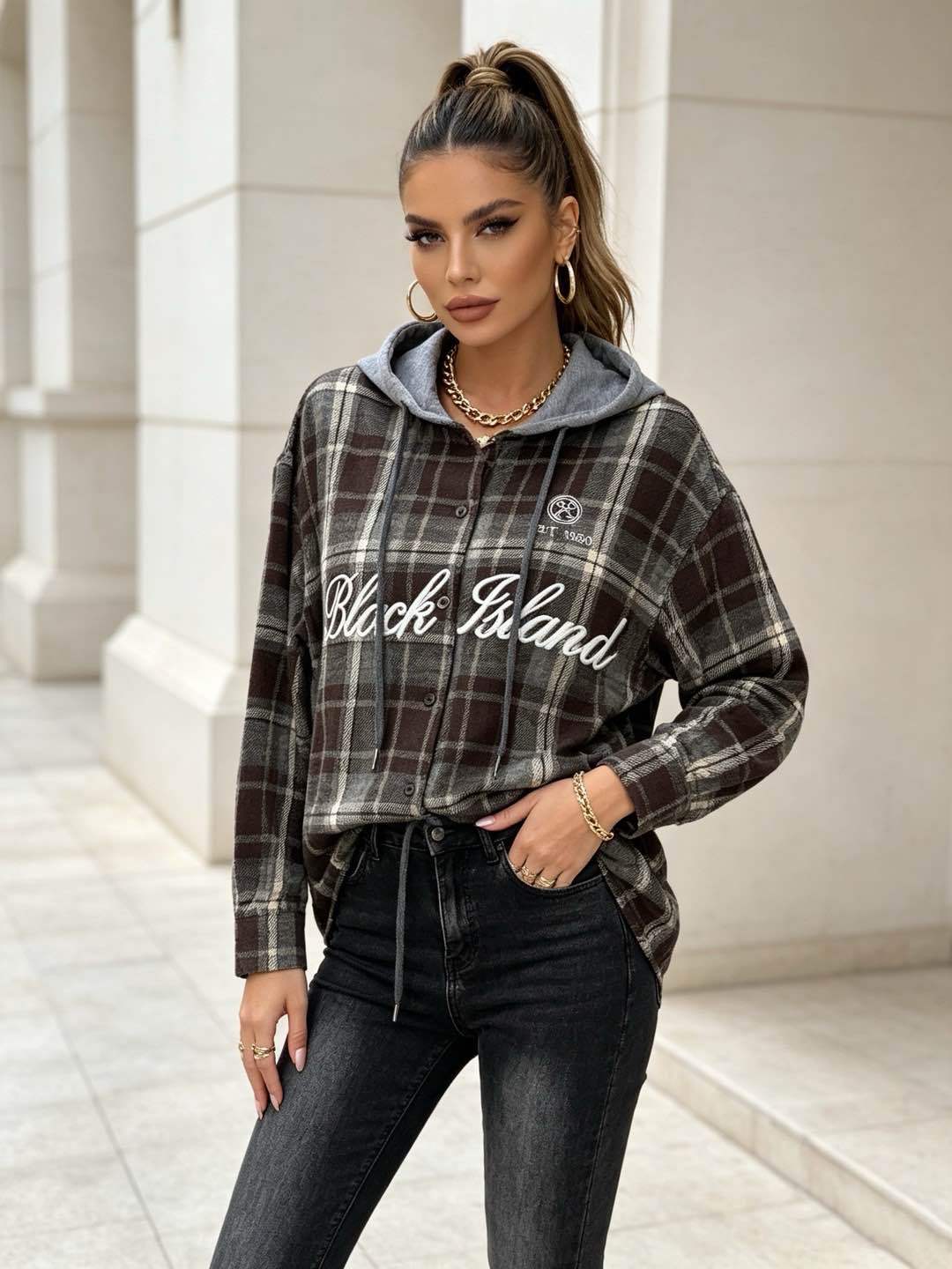Oversize-Jacke mit Kapuze
