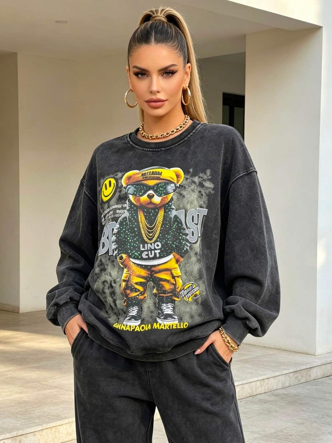 Oversized Sweatshirt mit Print