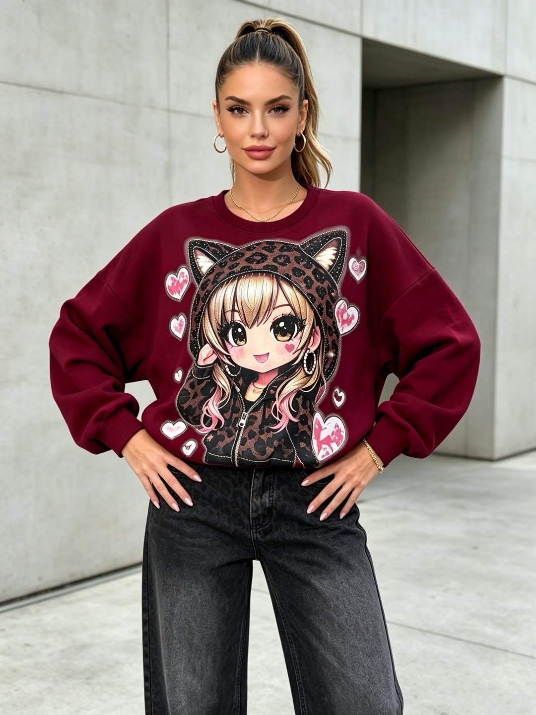 Oversized Sweatshirt mit Print