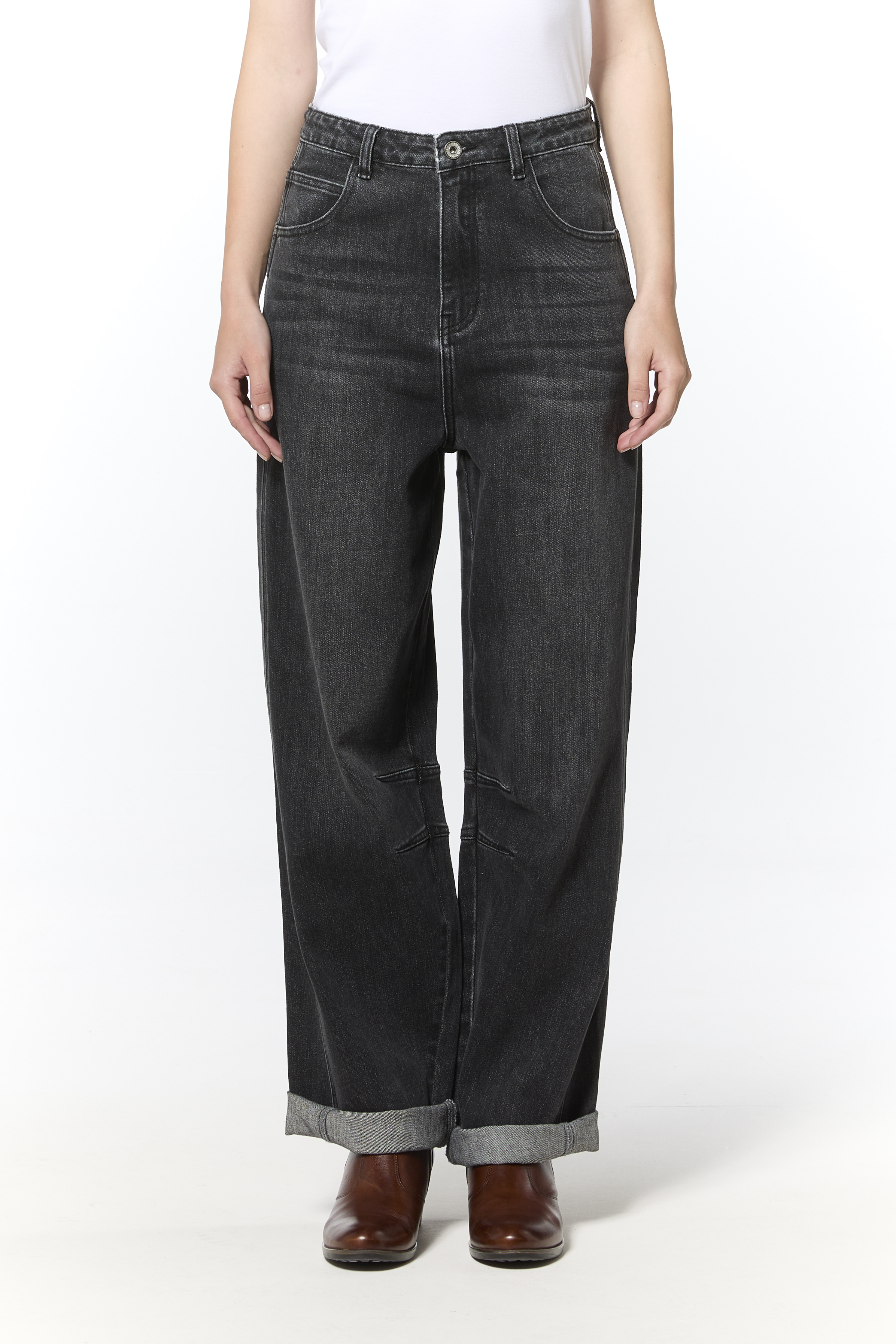 High‑Waist Jeans mit weitem Bein