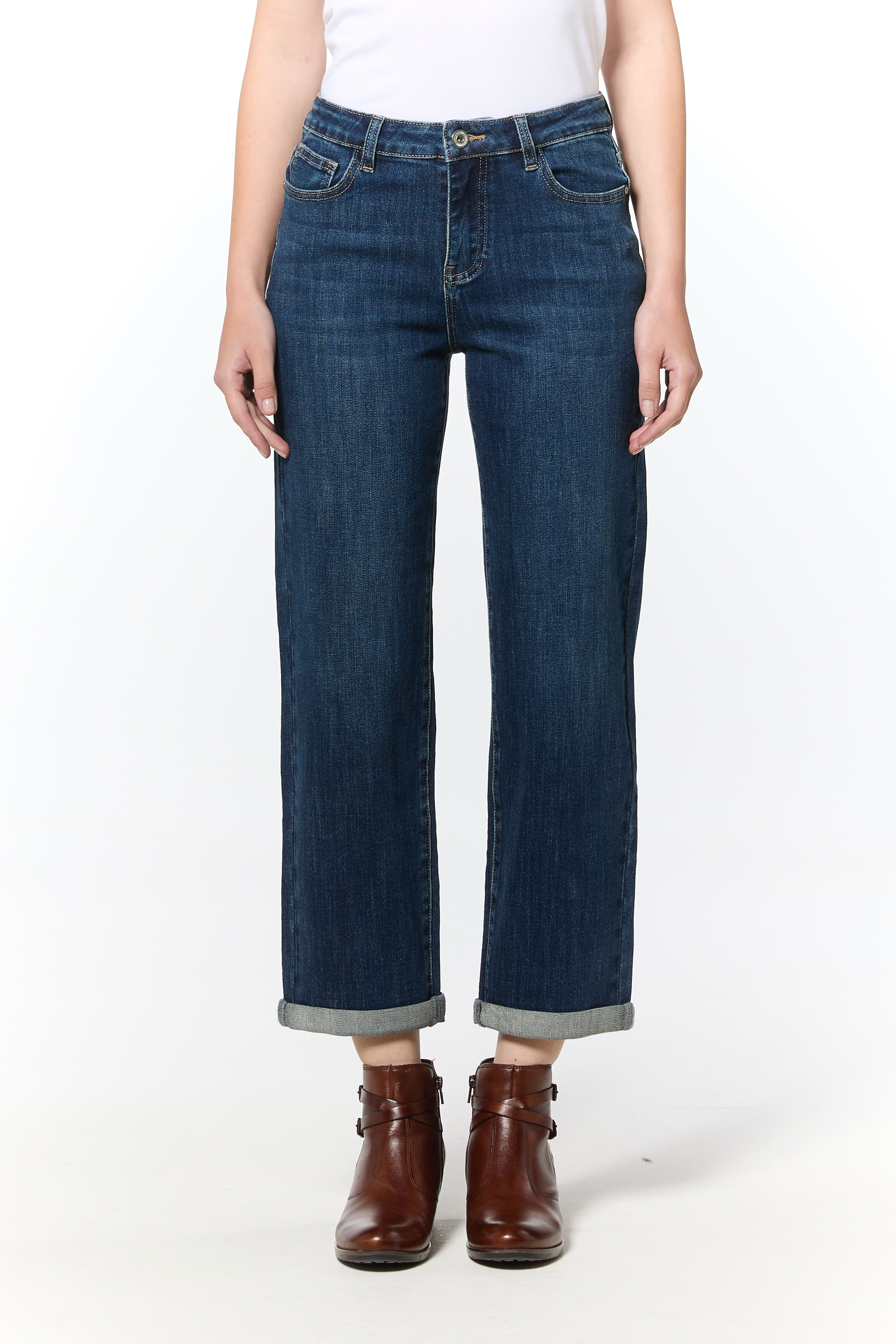 Gerade Jeans mit hohem Bund