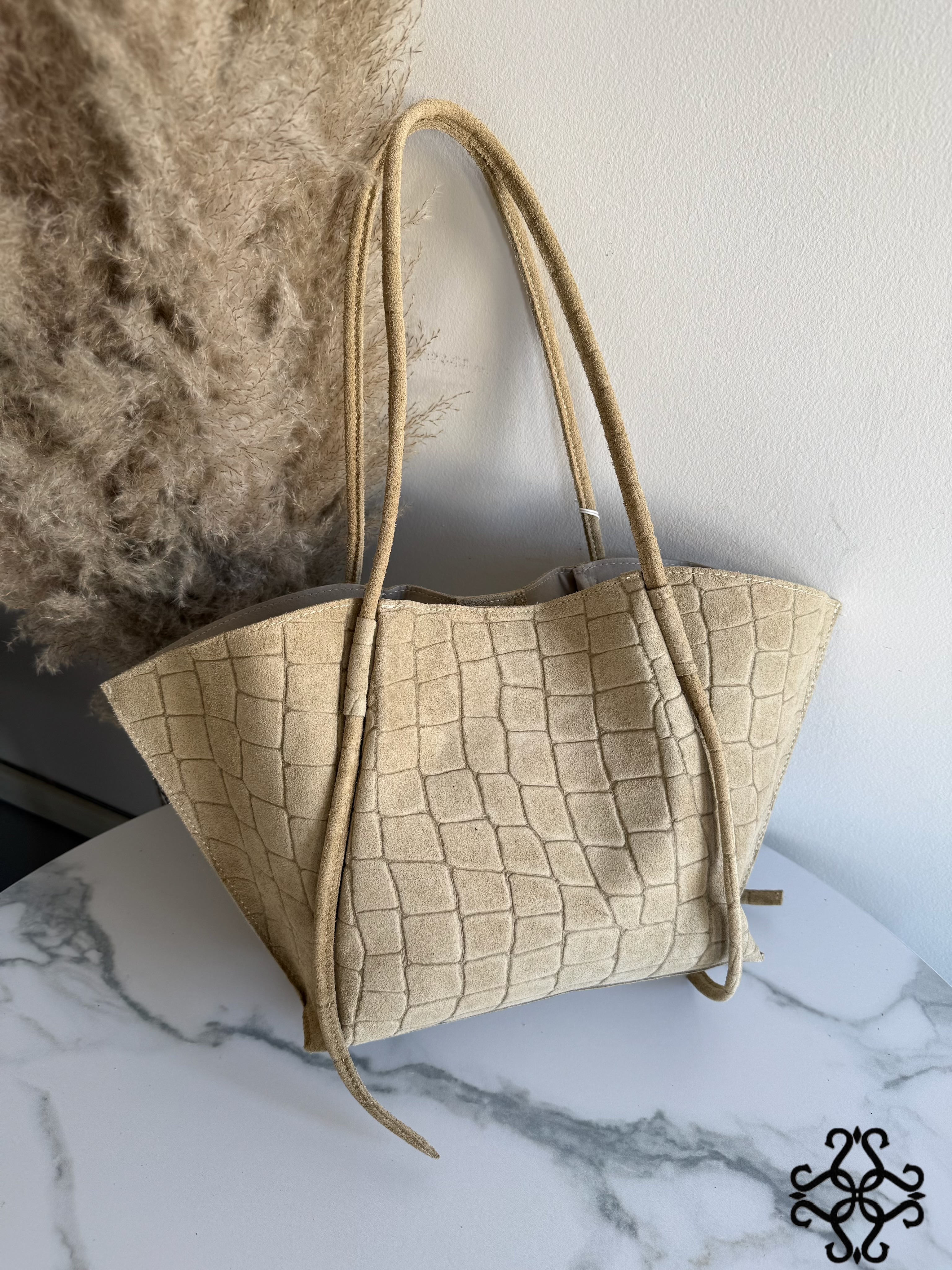 Geprägte Wildleder-Shopper