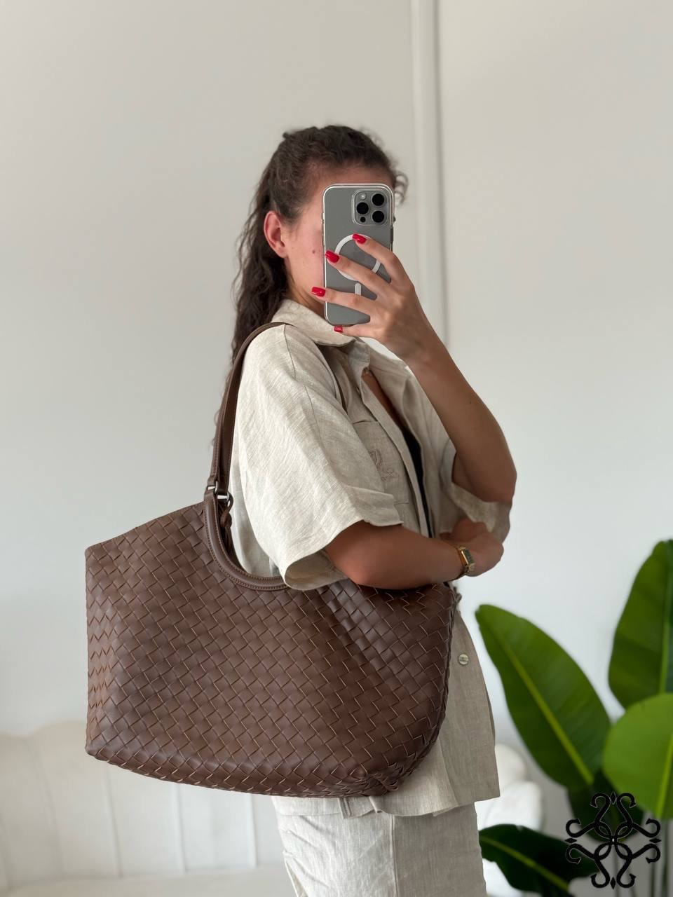 Geflochtene Leder-Shopper