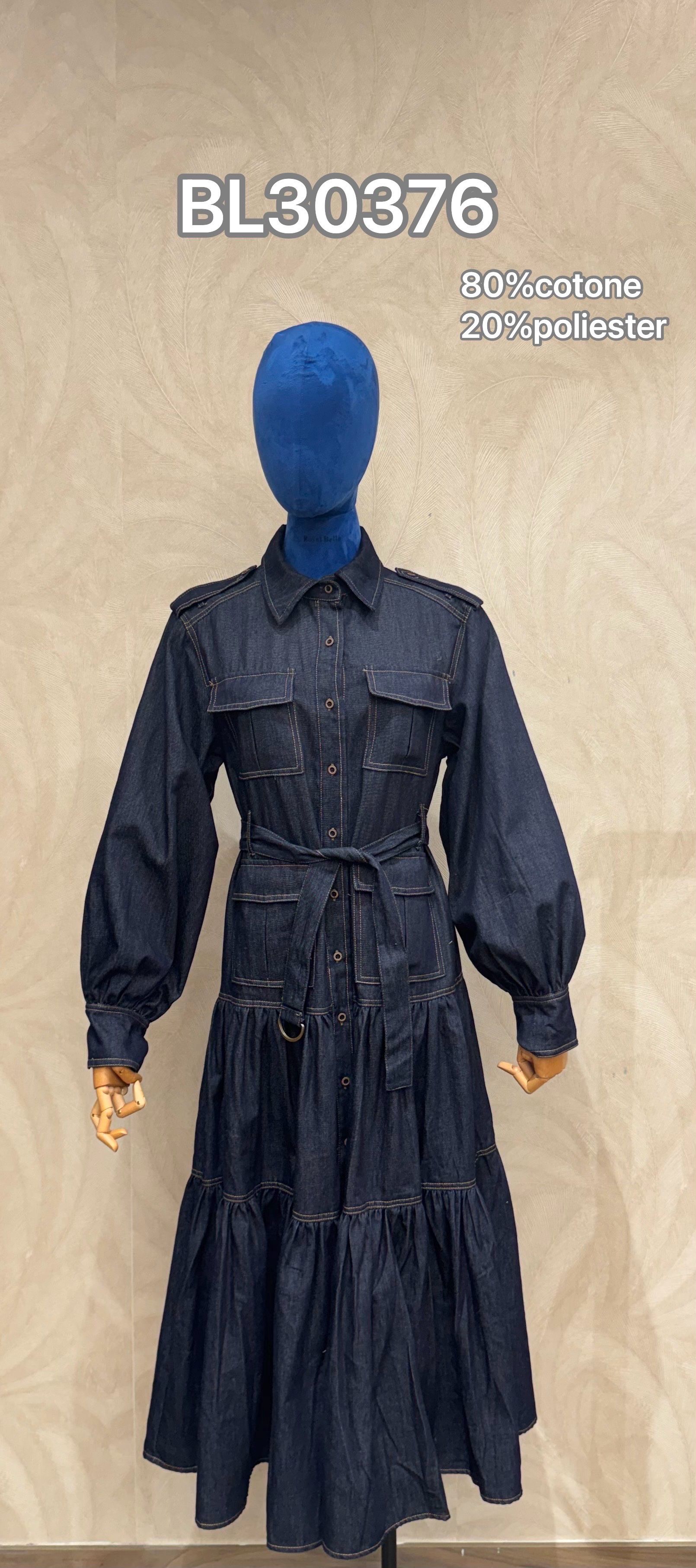 Midi Hemdblusenkleid in A-Linie