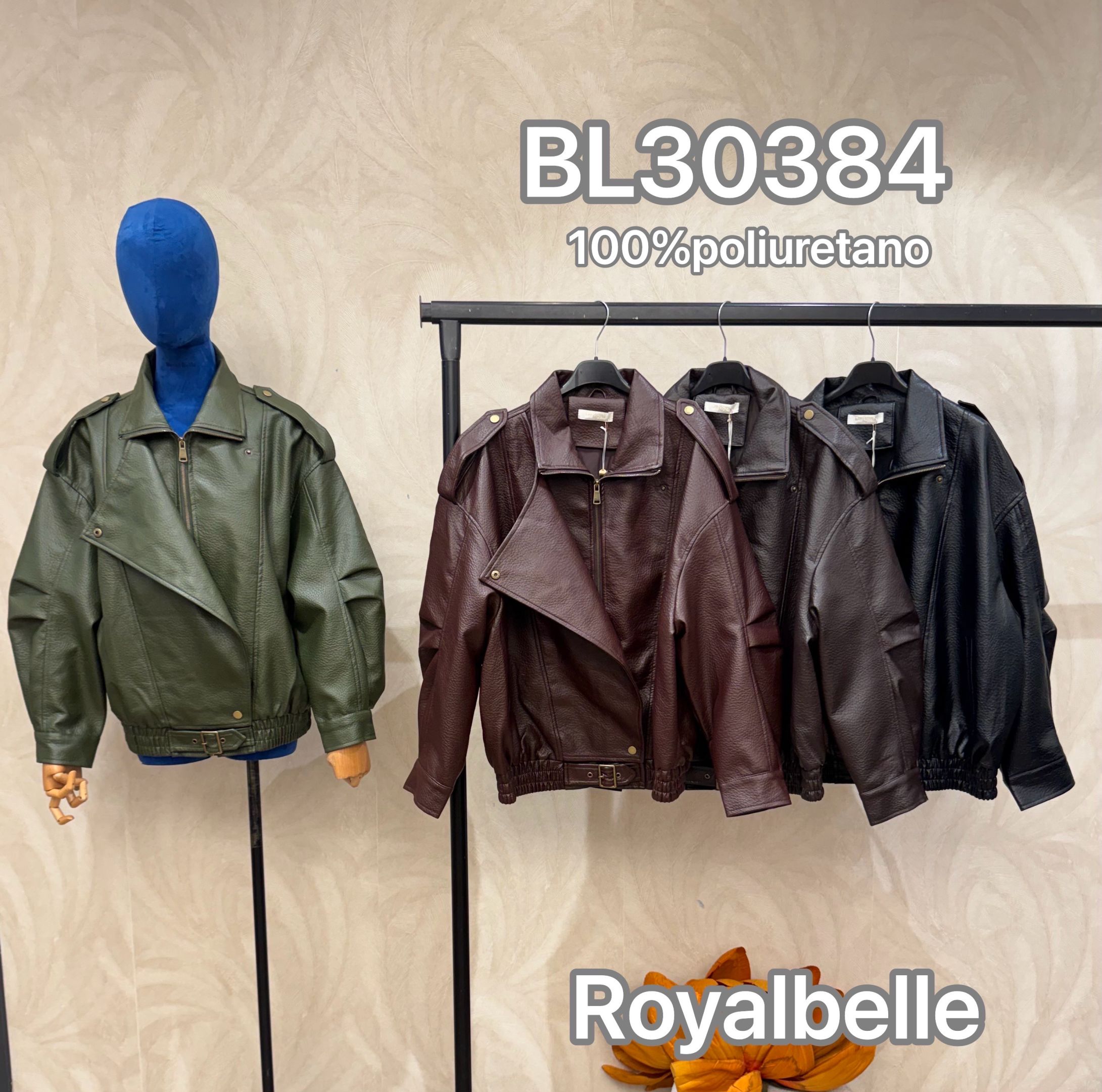 Taillierte kurze Bikerjacke