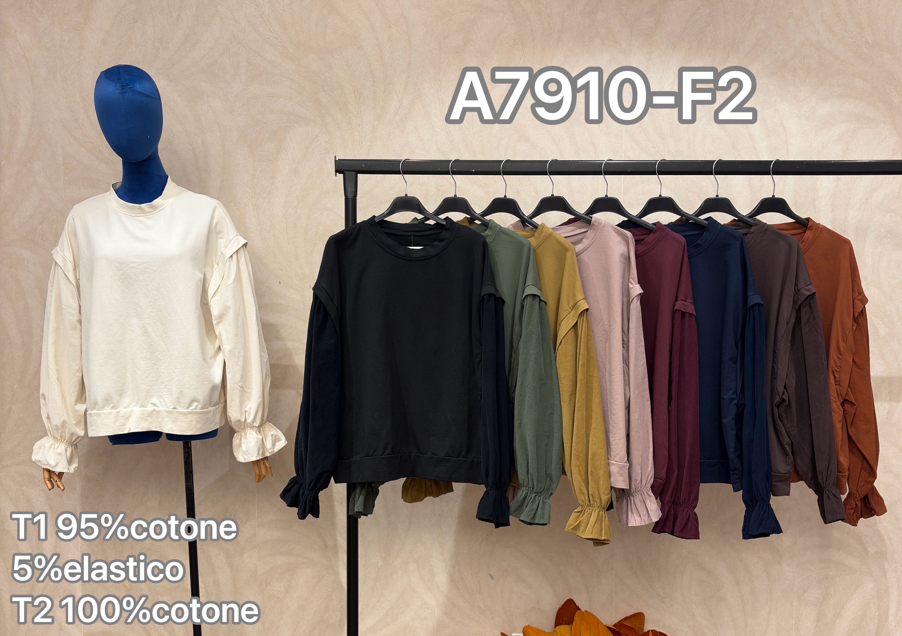 Lockerer Sweatshirt mit Puffärmeln
