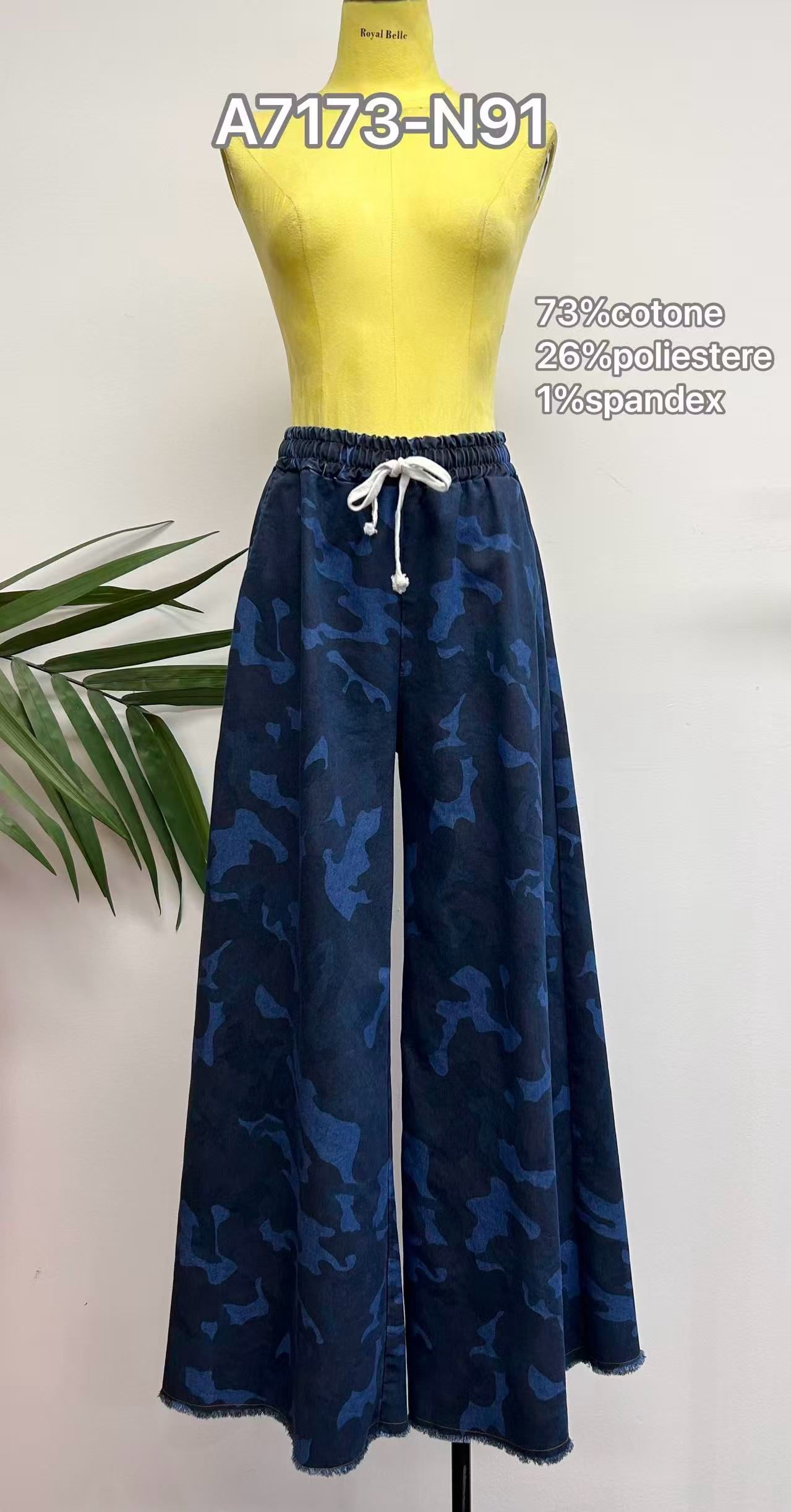 Wide-Leg-Hose im Camouflage-Look