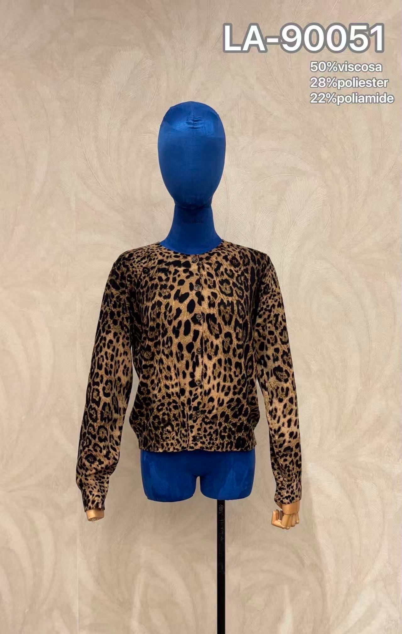 Gerader Cardigan mit Leopardenmuster