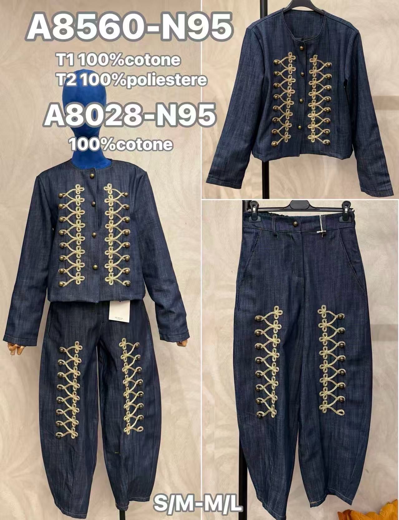 Jeansjacke mit Stickerei