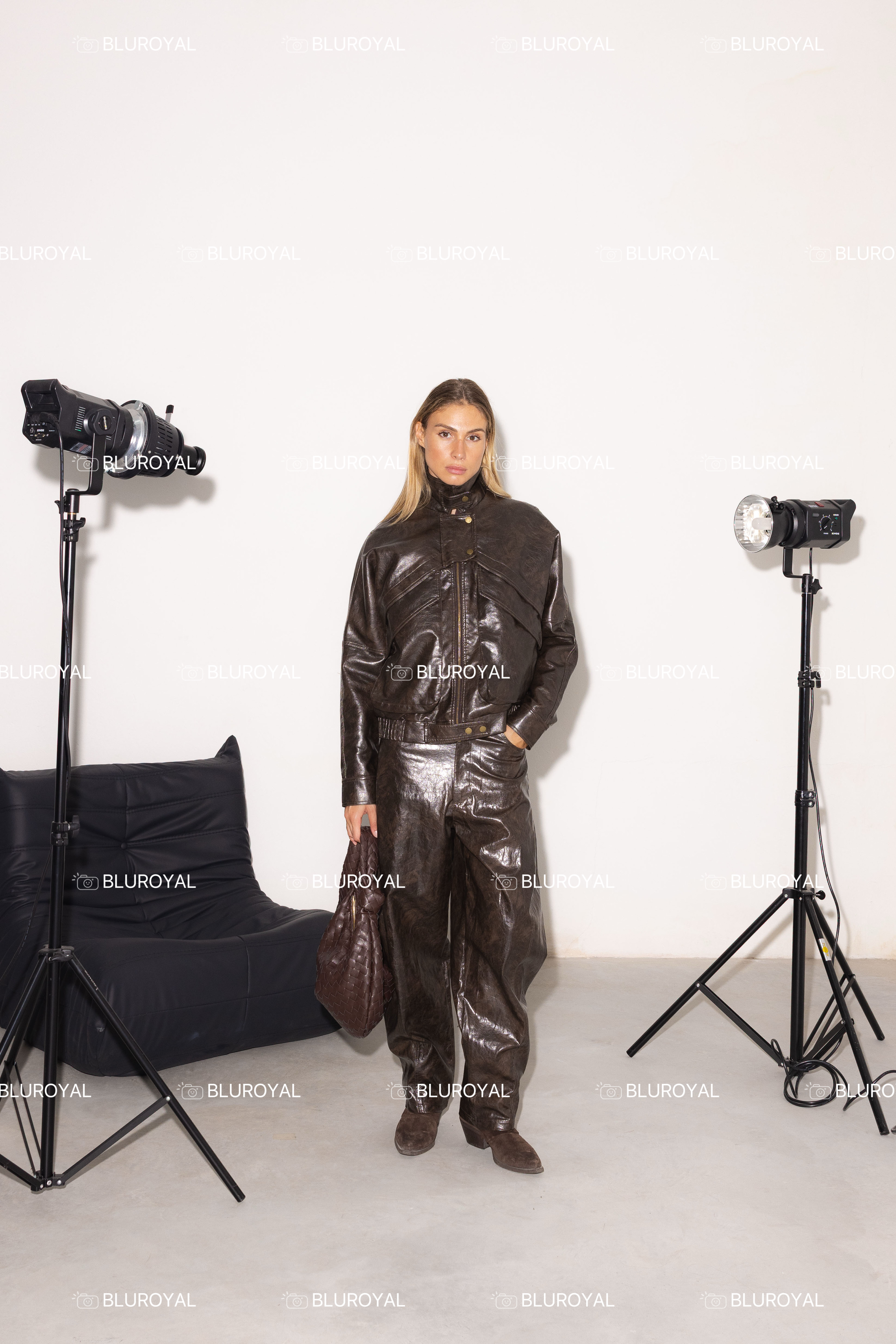 Hose aus Kunstleder, gerader Schnitt