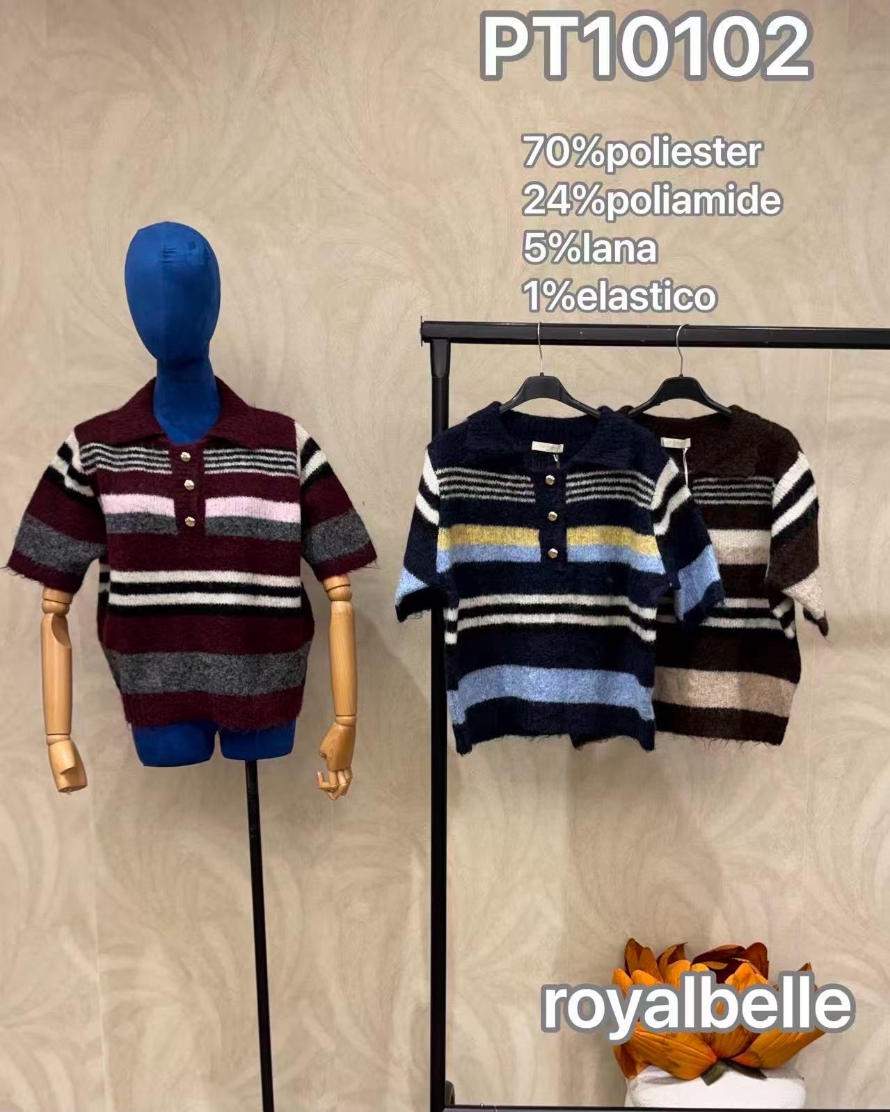 Gestreifter Polo-Pullover