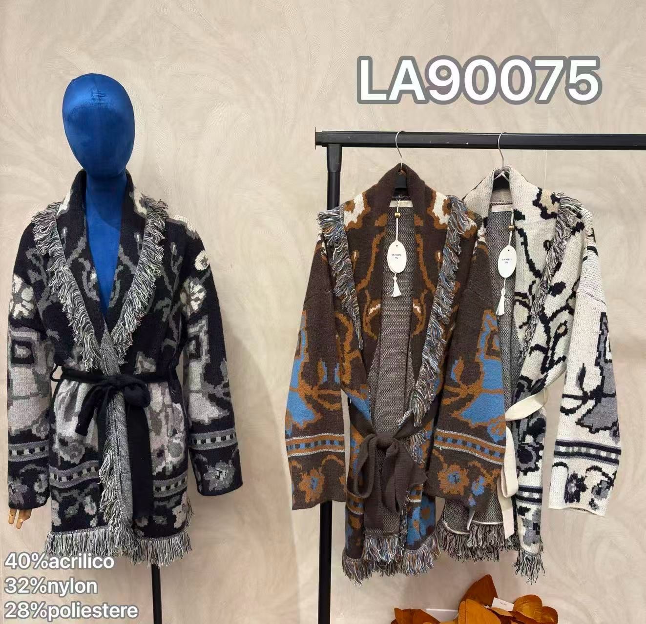 Longline-Cardigan mit Fransen