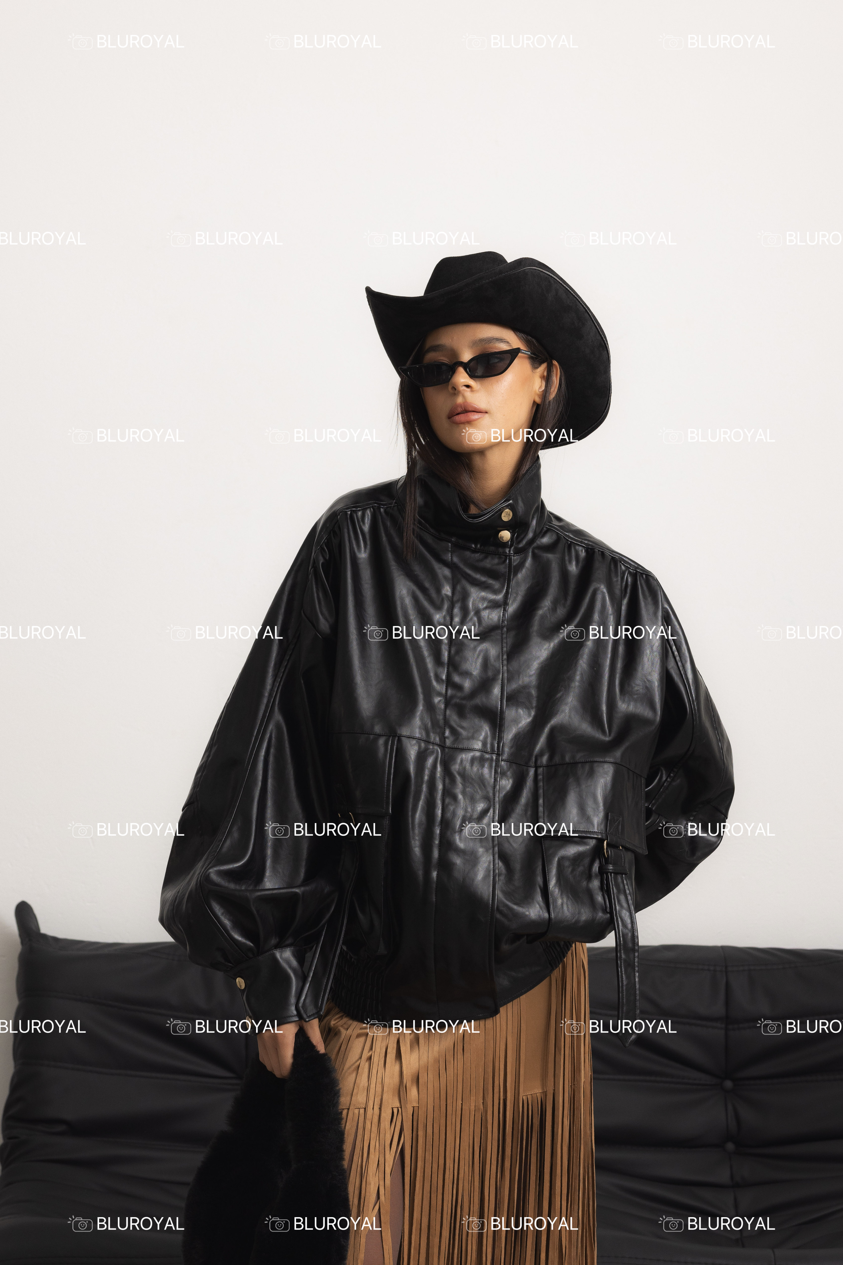 Oversize-Bomberjacke mit Stehkragen