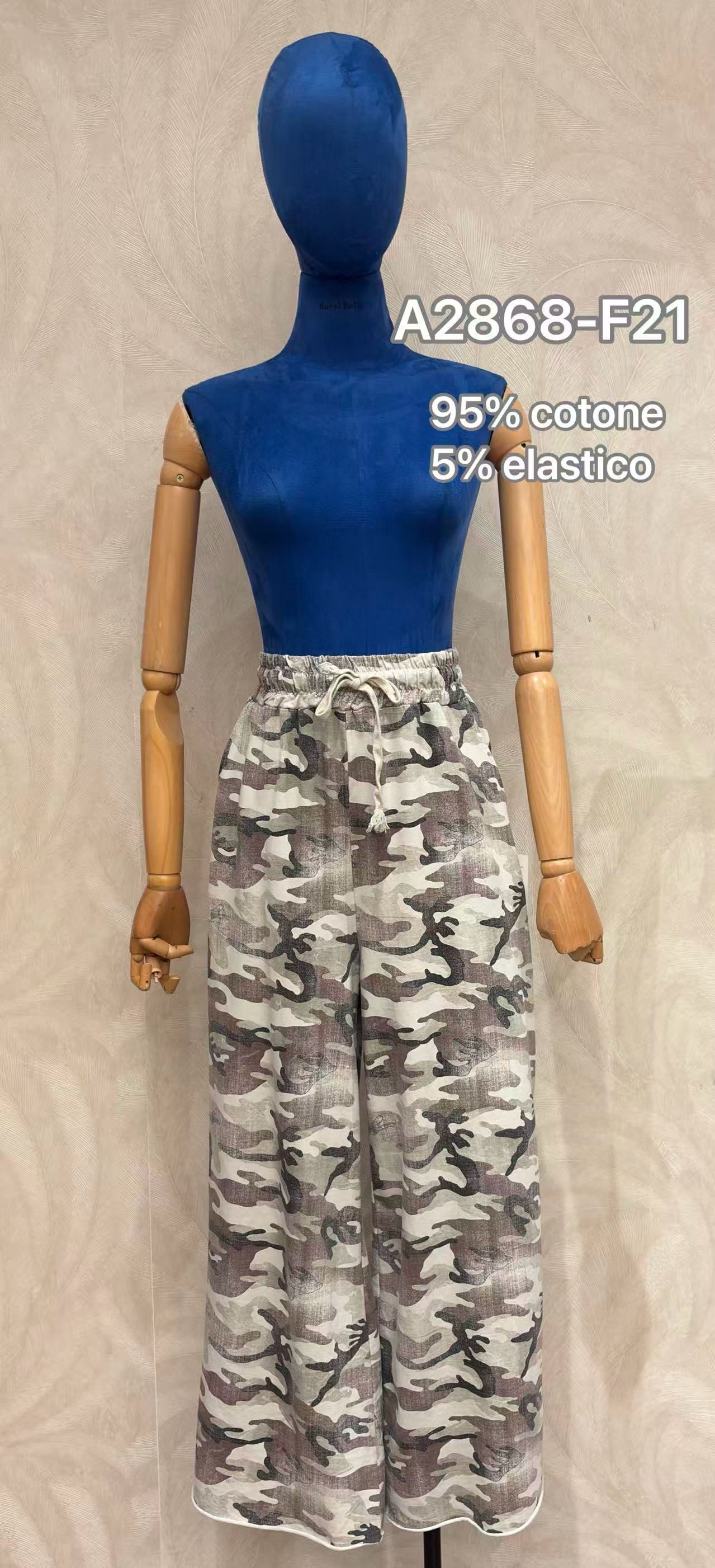 Wide-Leg-Hose mit Camouflage-Muster