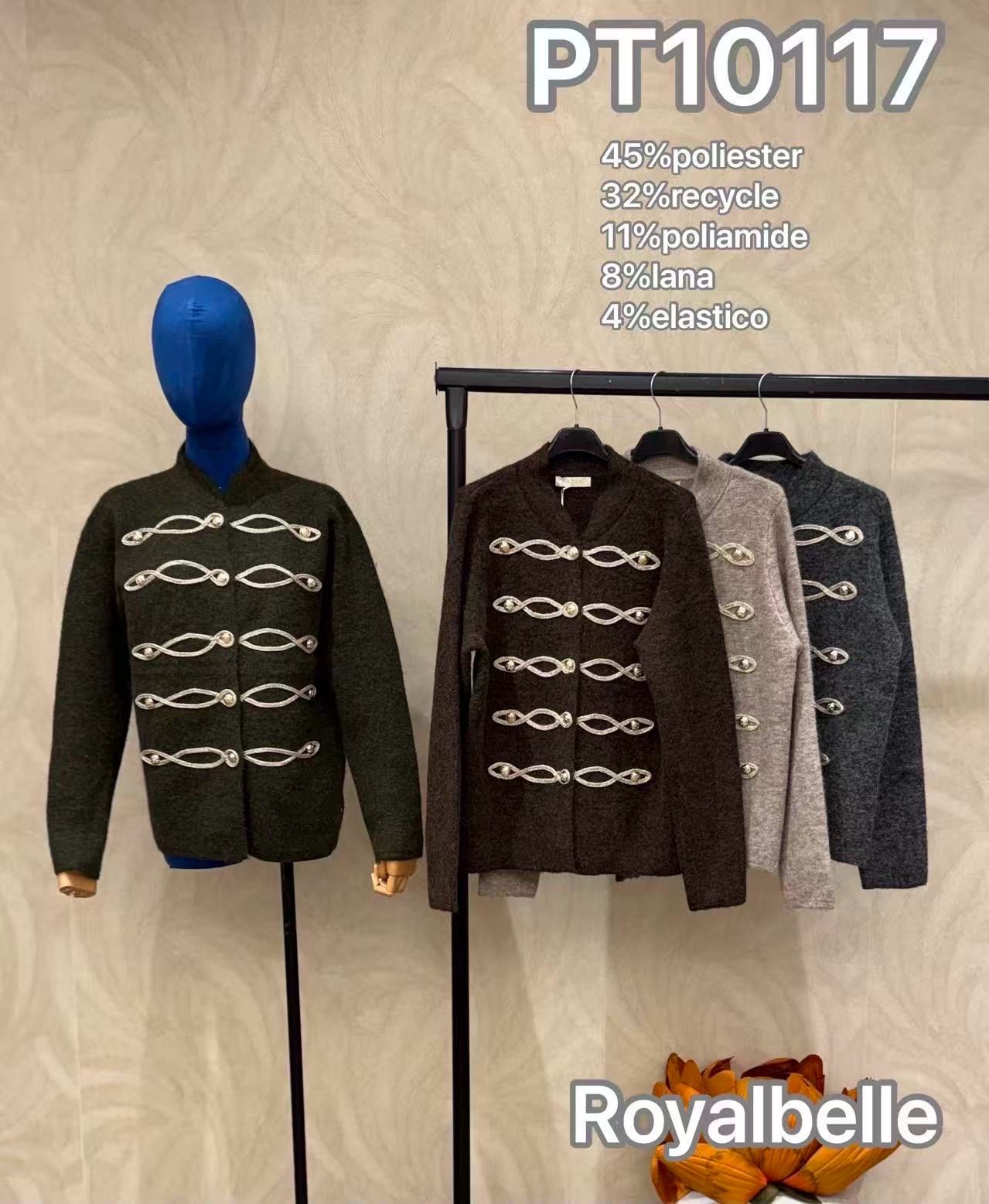 Kurze Strickjacke mit Stehkragen