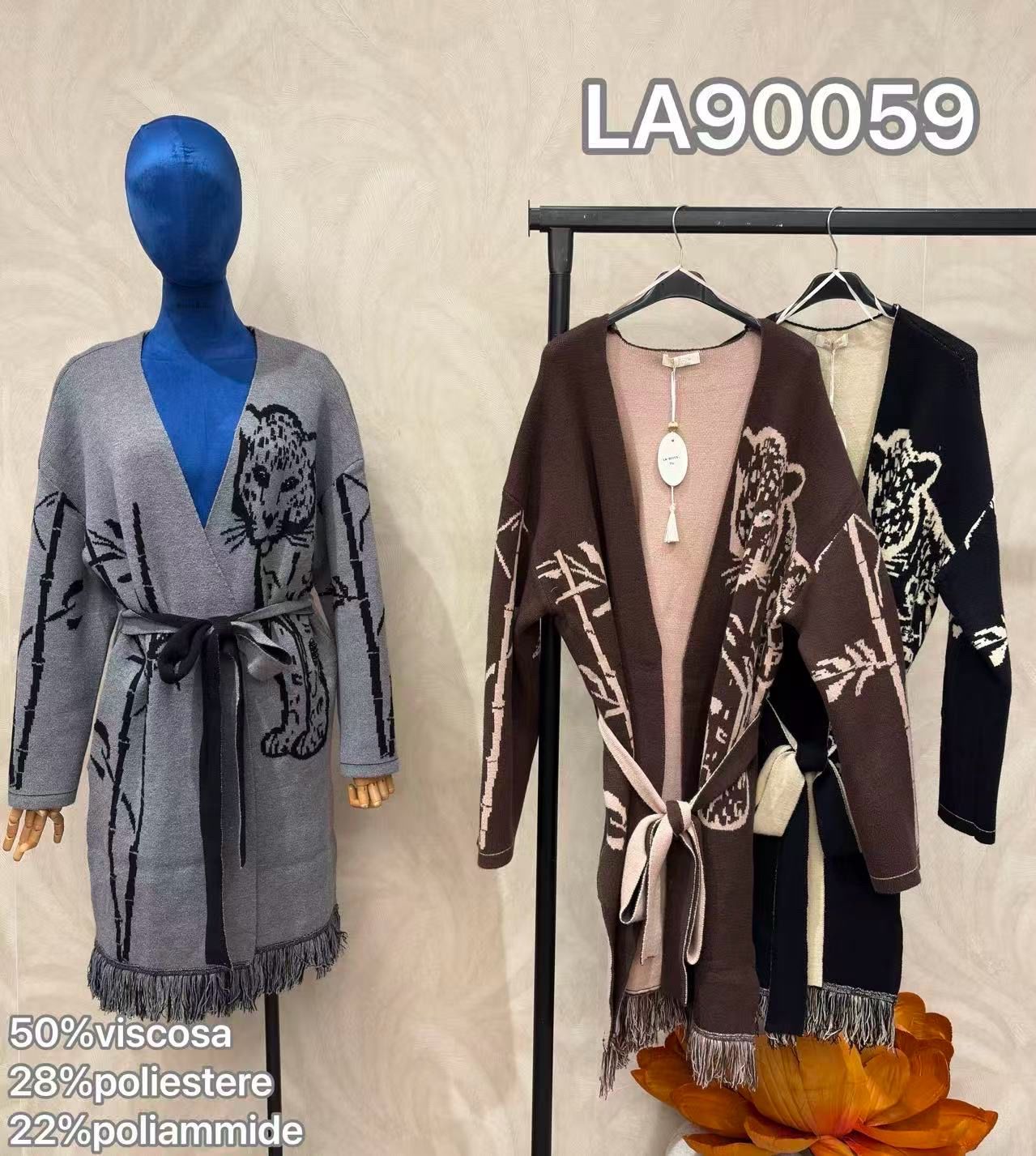 Longcardigan mit Fransen
