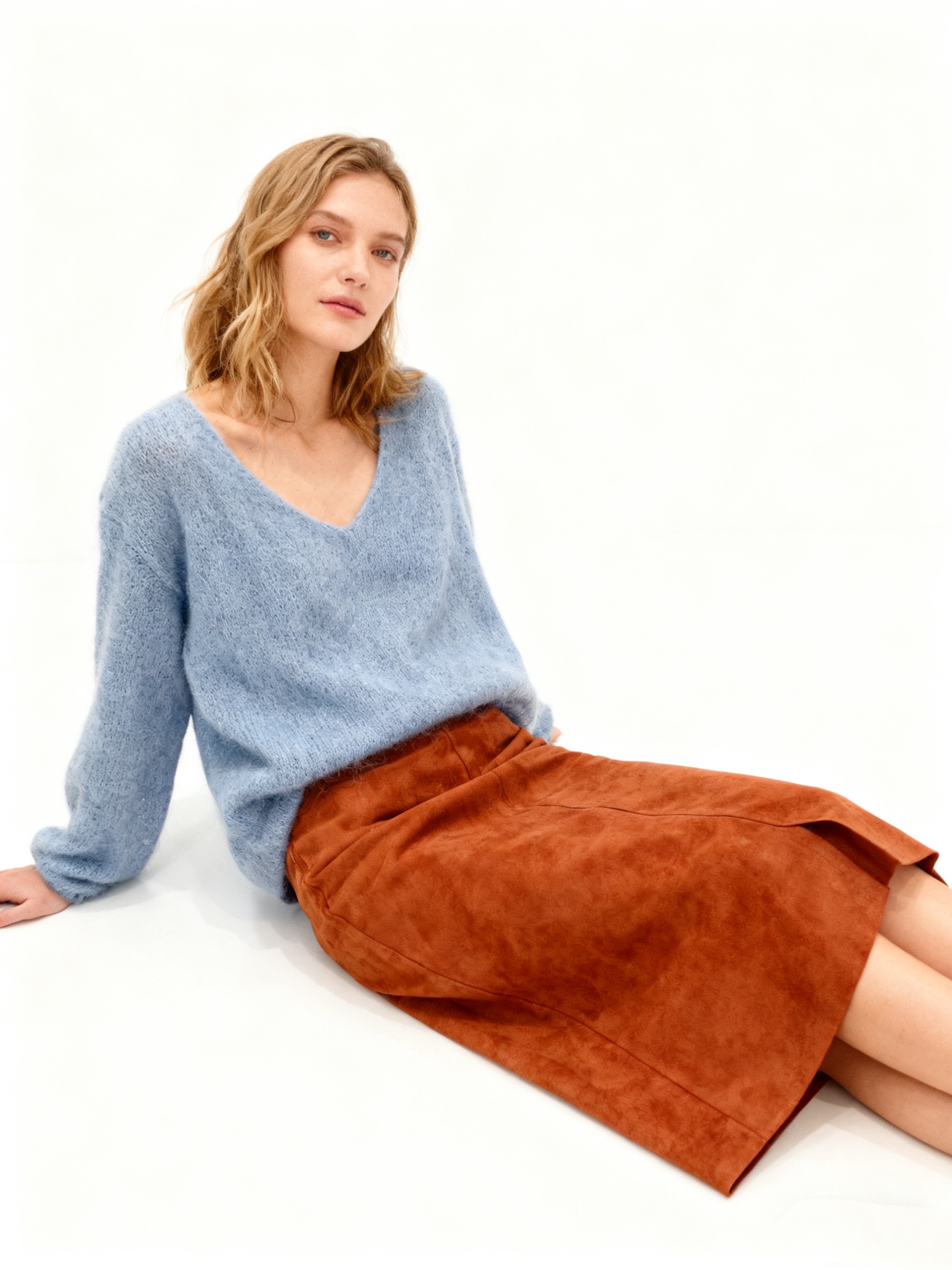 Oversize Pullover mit V‑Ausschnitt