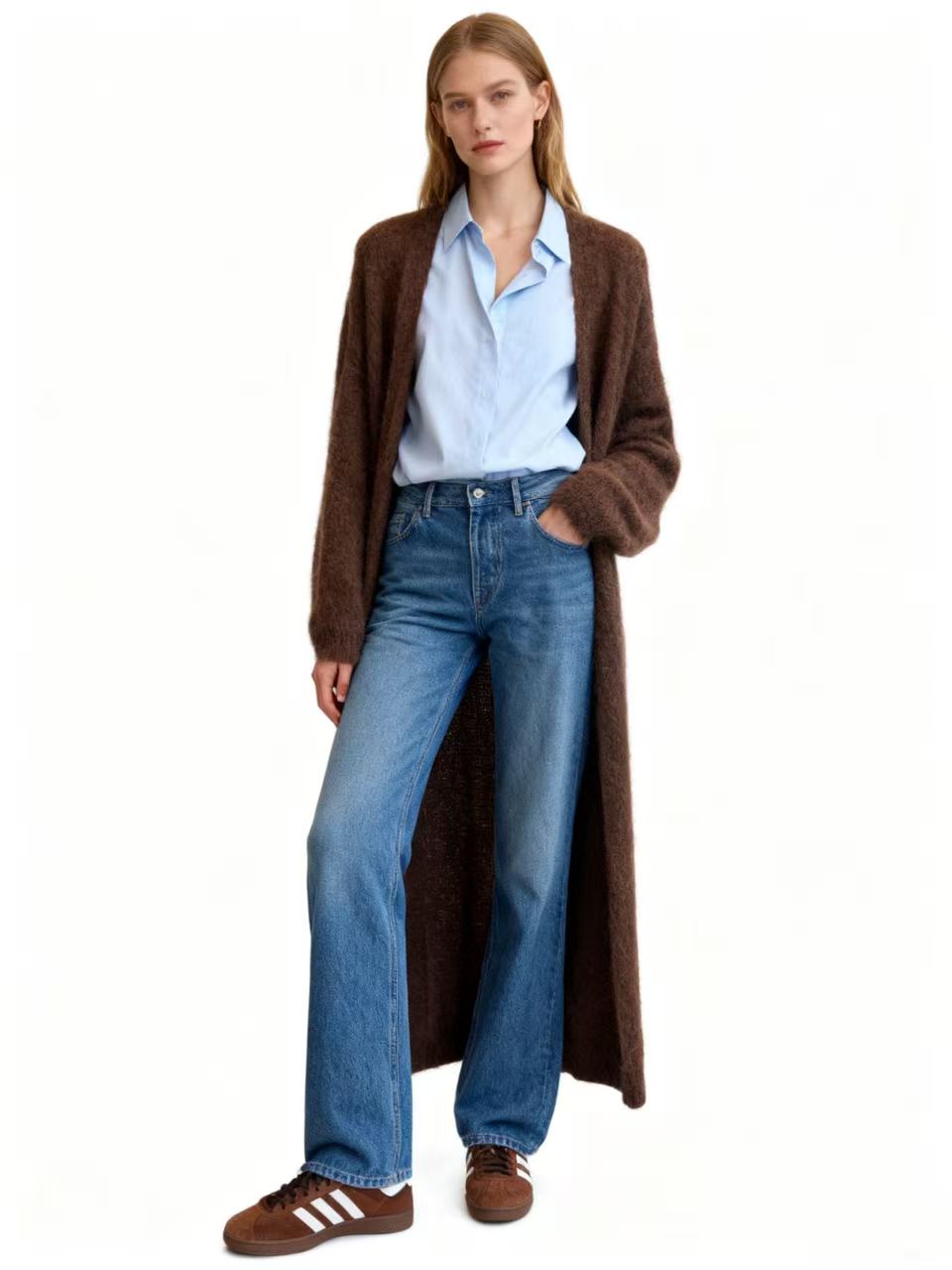 Langer lockerer Cardigan