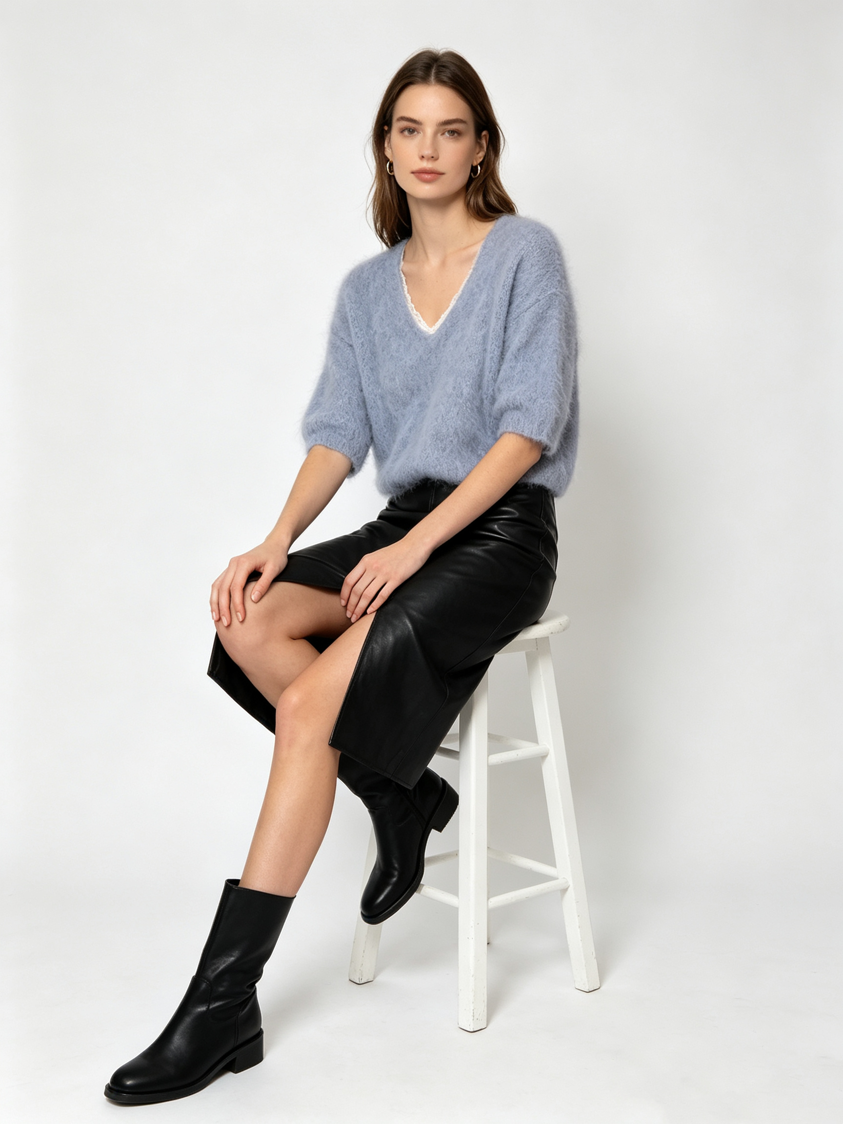Lässiger V‑Neck Pullover