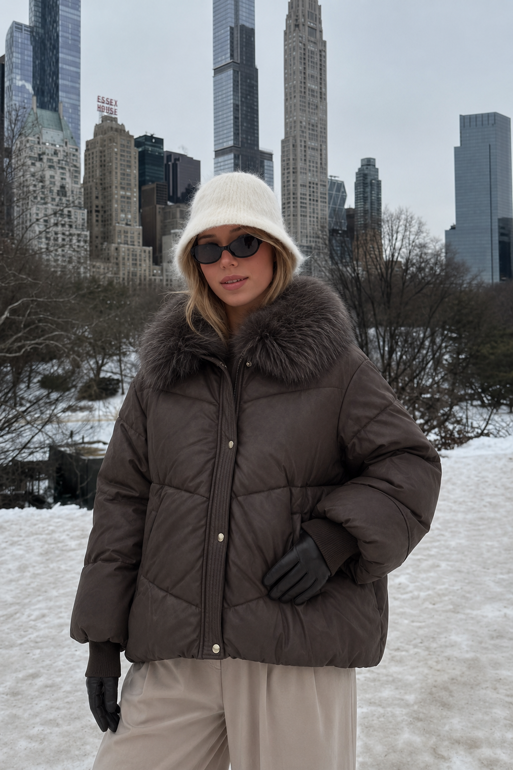Steppjacke mit Kragen