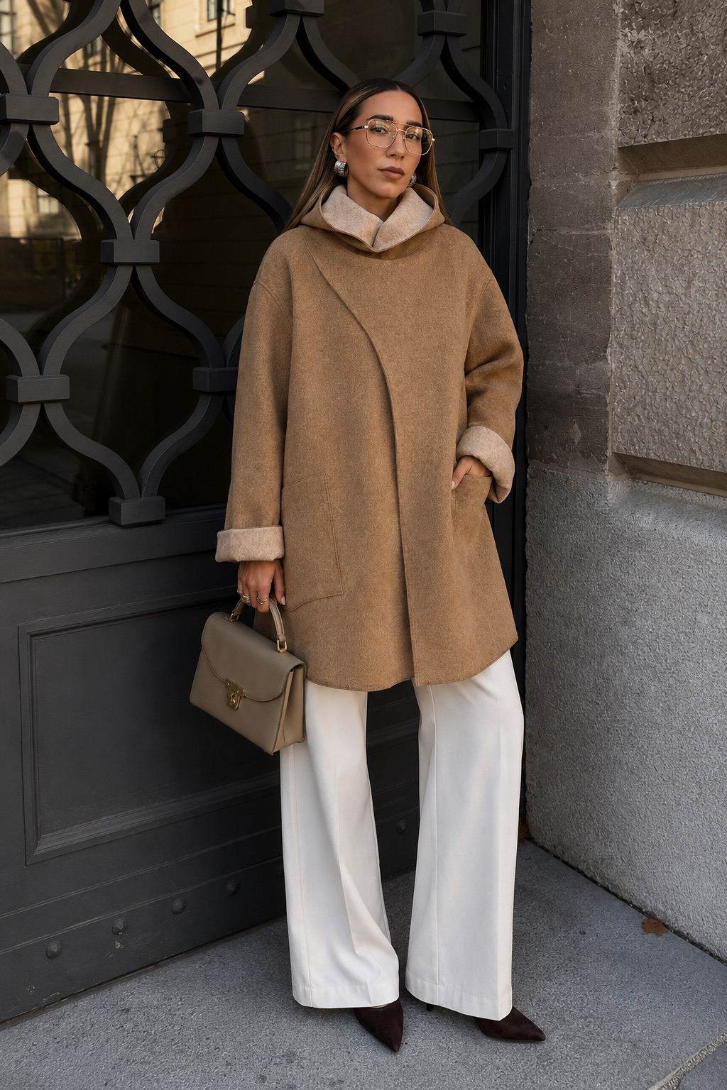 Oversize-Mantel mit Kapuze