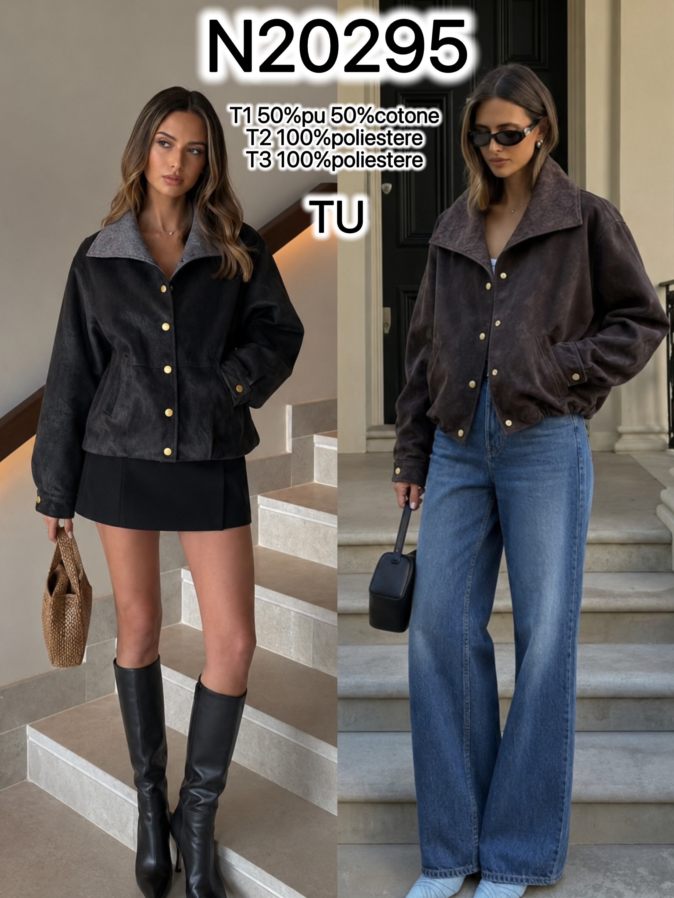 Lockere Jacke bis zur Hüfte