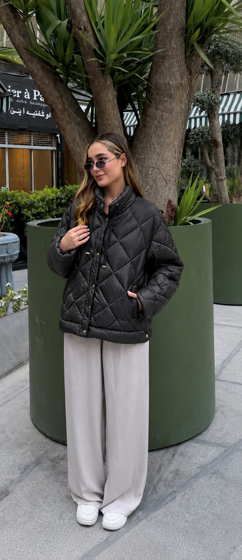 Oversize-Jacke mit Rollkragen