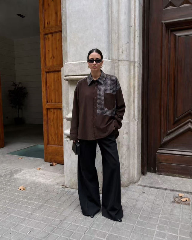 Oversize-Bluse mit geradem Schnitt